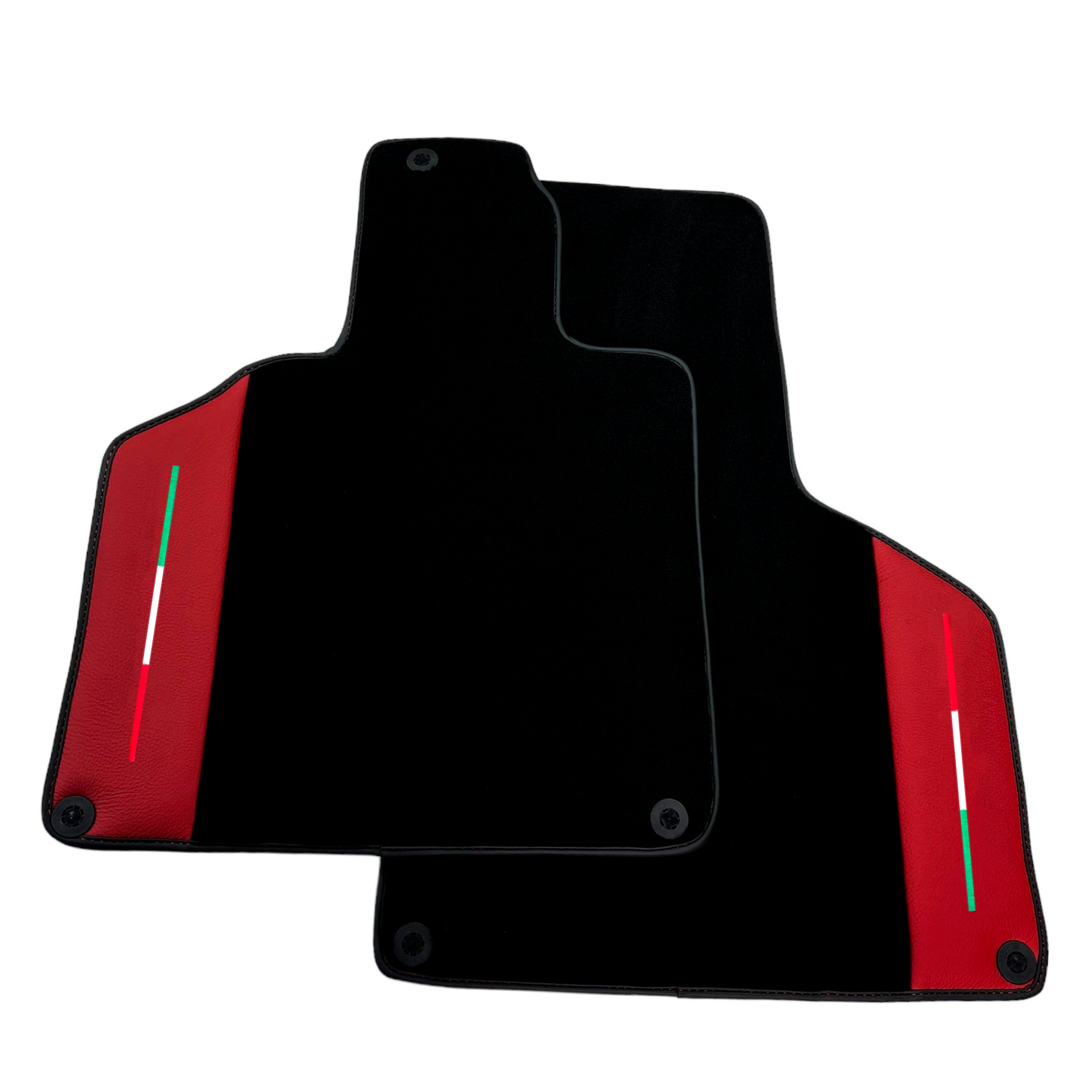 Custom Black Floor Mats for Lamborghini Gallardo With Red Leather