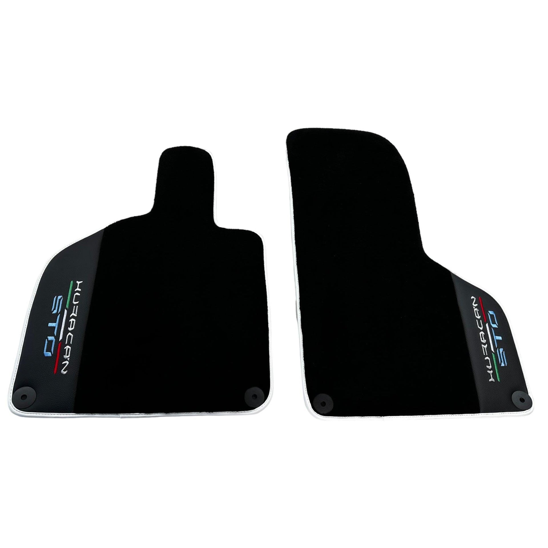 Premium Black Leather Floor Mats for Lamborghini Huracan STO