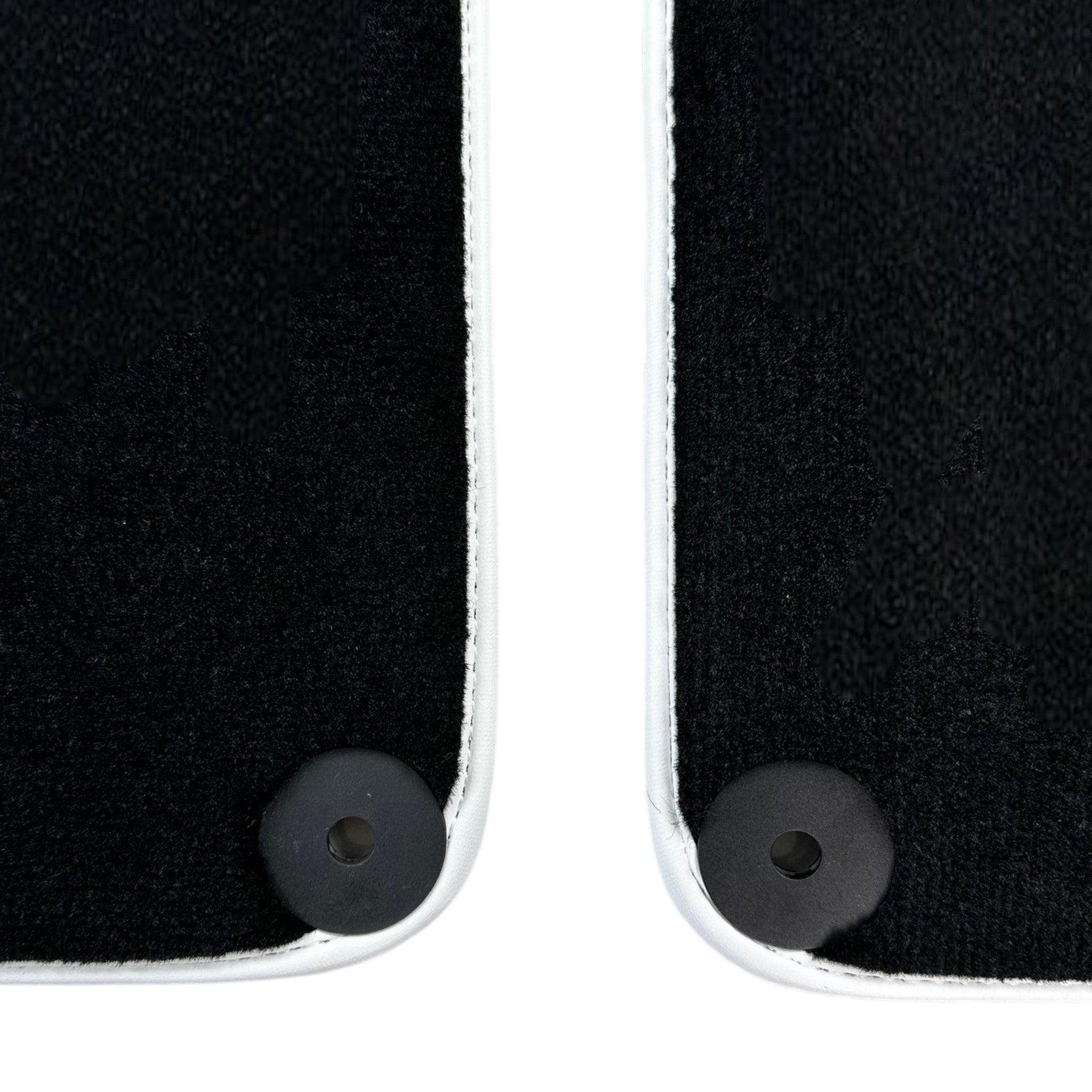 Custom Black Floor Mats for Lamborghini Huracan STO - White Trim