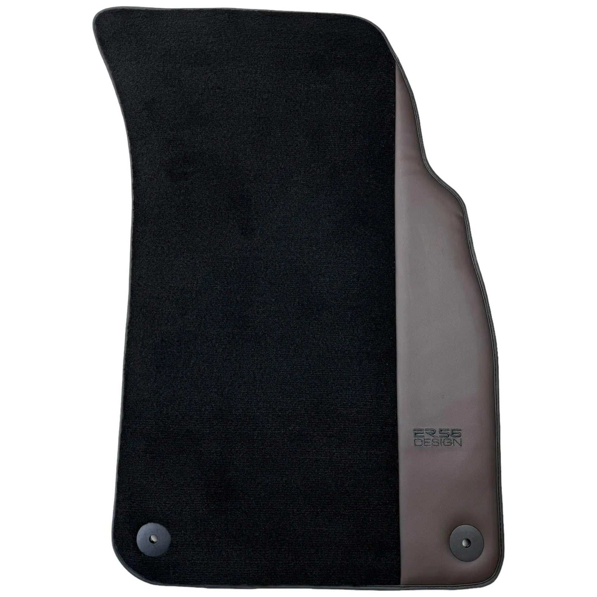 Black Floor Mats for Lamborghini Urus with Dark Brown Leather | ER56 Design - AutoWin