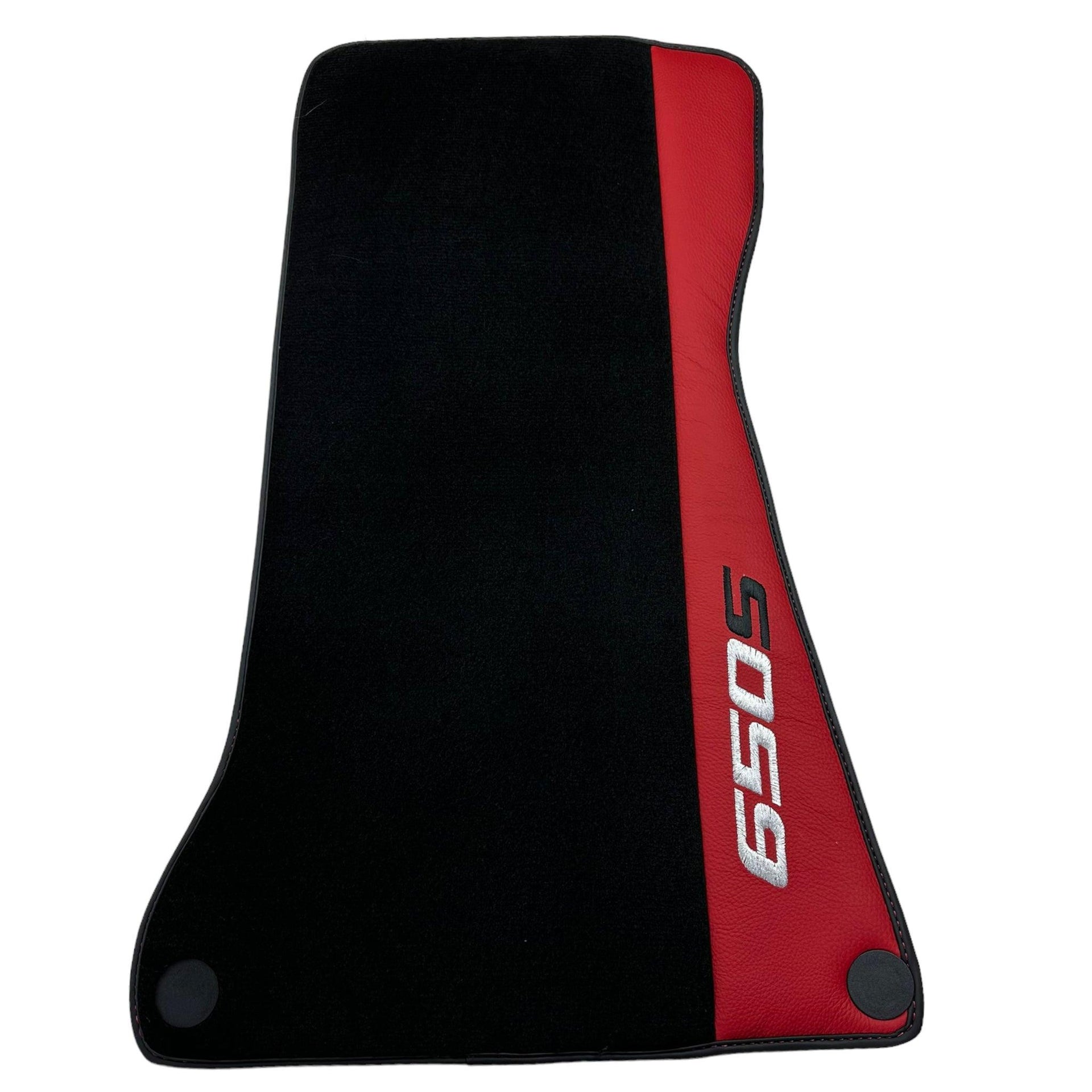 Black Floor Mats For McLaren 650S Black Tailored With Red Leather - AutoWin