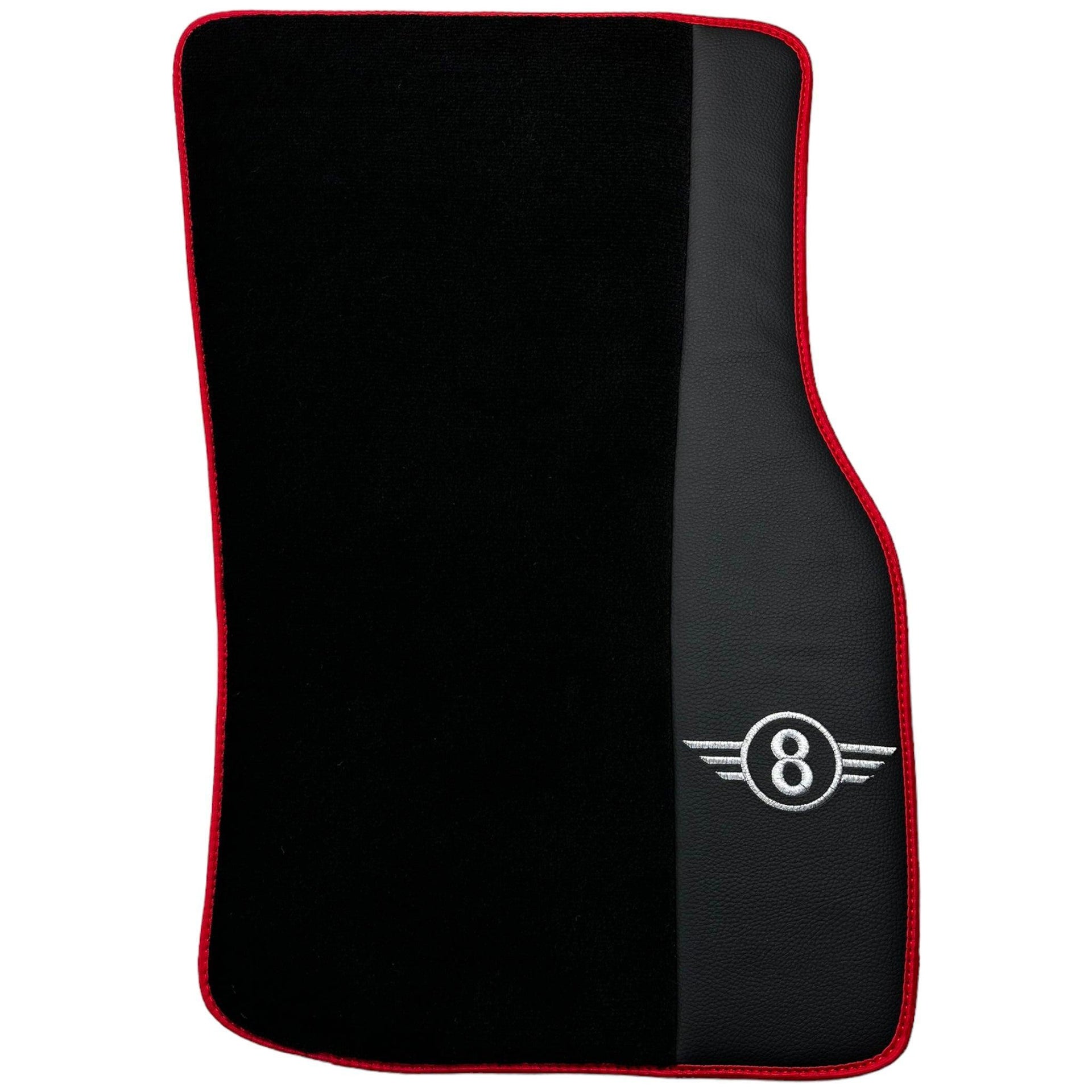 Black Floor Mats for Mini Cooper / One R53 (2001-2007) Cooper S with Leather | Red Trim - AutoWin