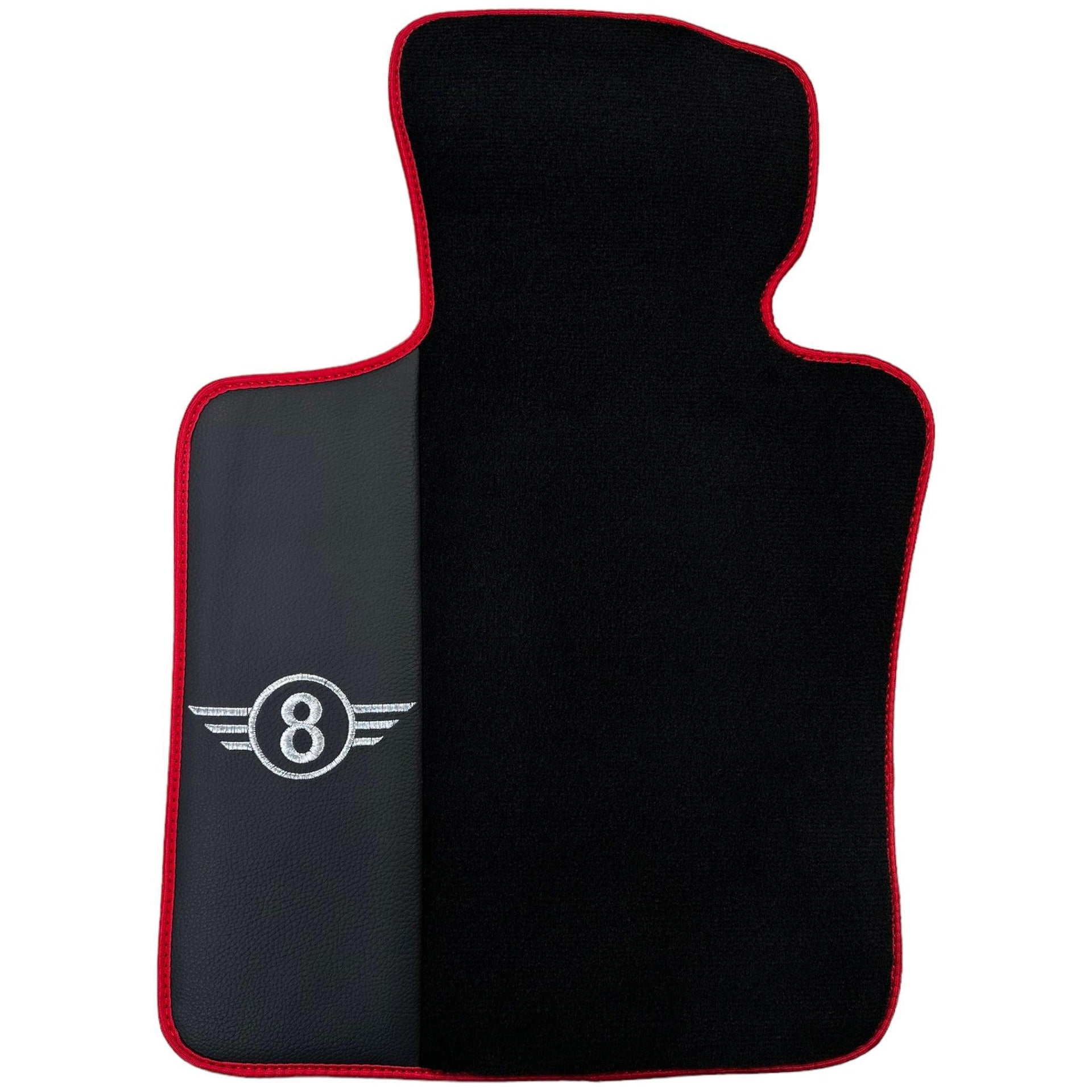 Black Floor Mats for Mini Cooper / One R53 (2001-2007) Cooper S with Leather | Red Trim - AutoWin