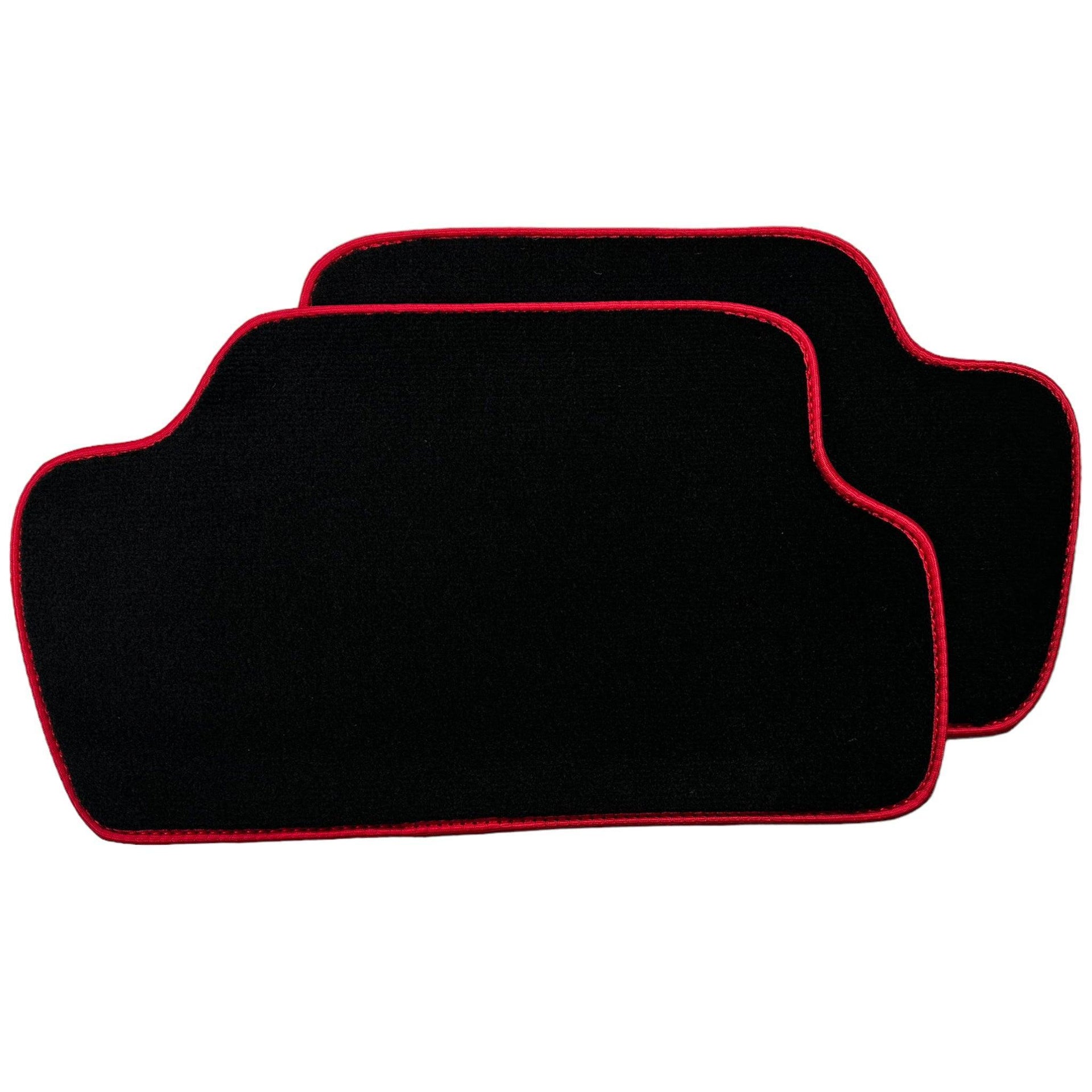 Black Floor Mats for Mini Countryman R60 (2010-2017) With Leather | Red Trim - AutoWin