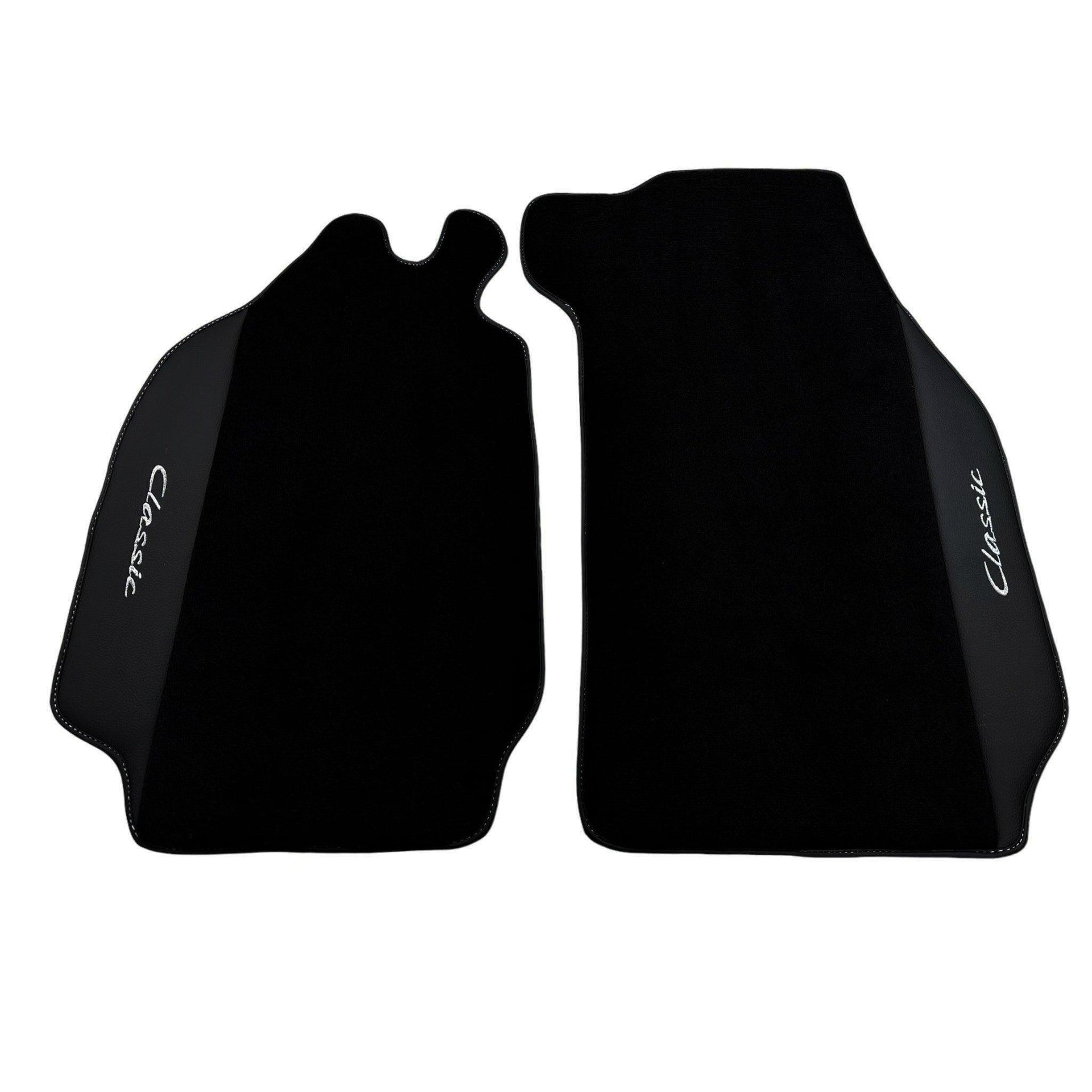 Black Floor Mats for Porsche Classic 911 (1963-1989) with Leather - AutoWin