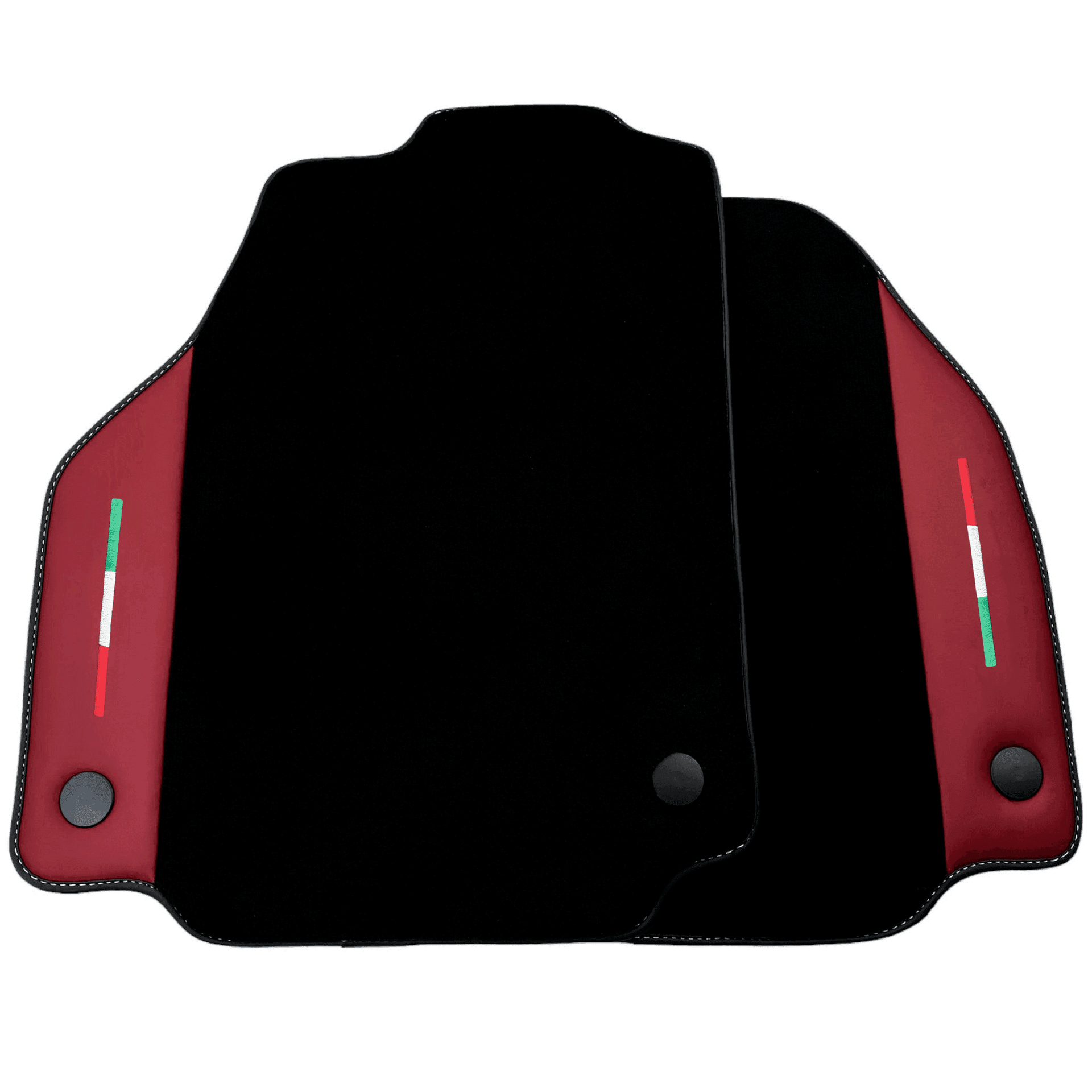 Black Floor Mats for Ferrari 488 Spider (2016-2023) with Bordeaux Nappa Leather | Italian Edition - AutoWin