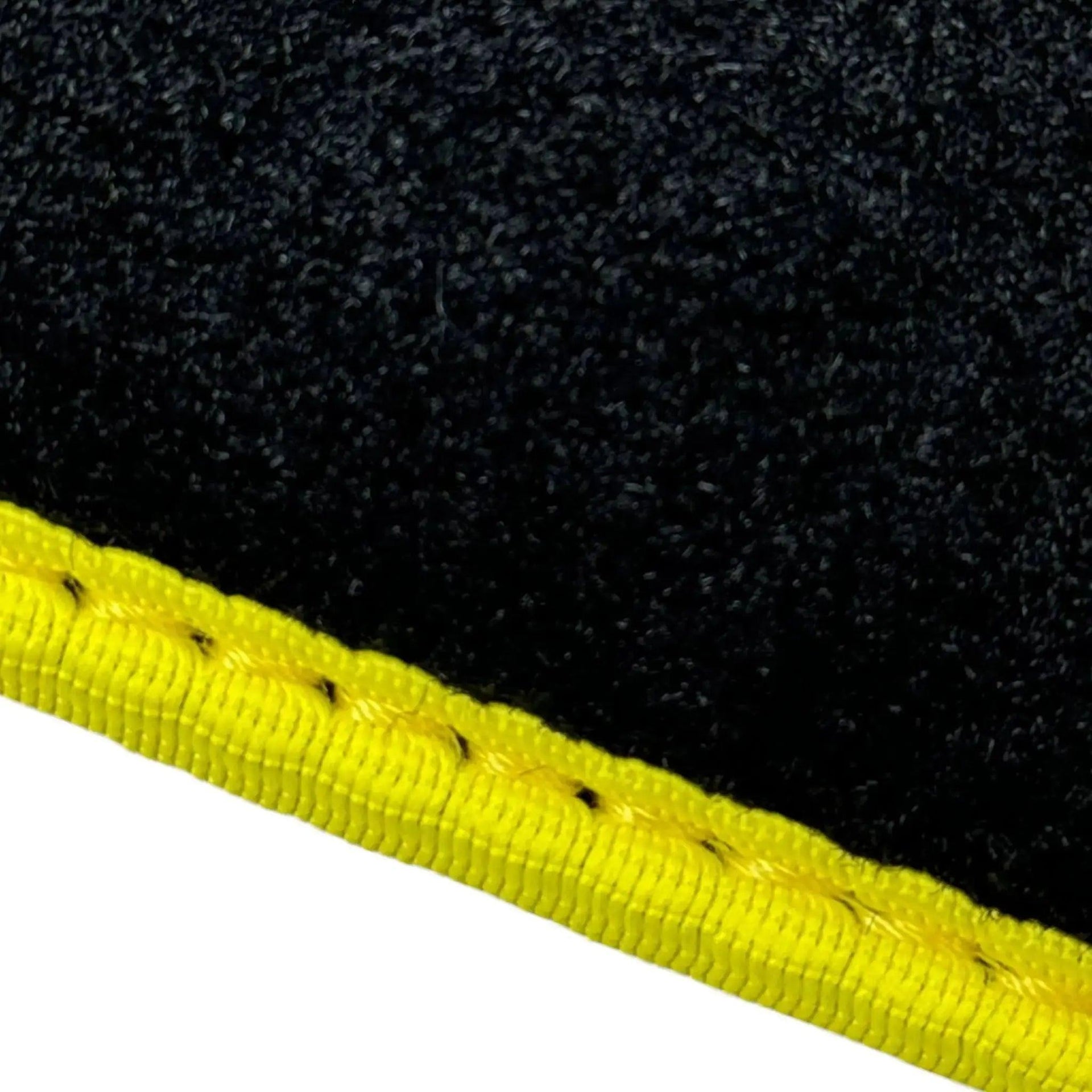 Black Mats For BMW 3 Series E46 4-door Sedan | Fighter Jet Edition | Yellow Trim - AutoWin