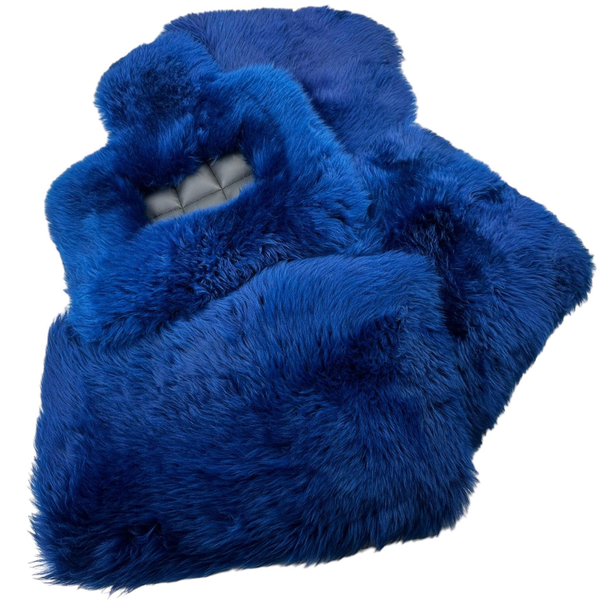 Navy Blue Sheepskin Floor Mats for Rolls Royce Wraith (2013–2023) | ER56 Design - AutoWin