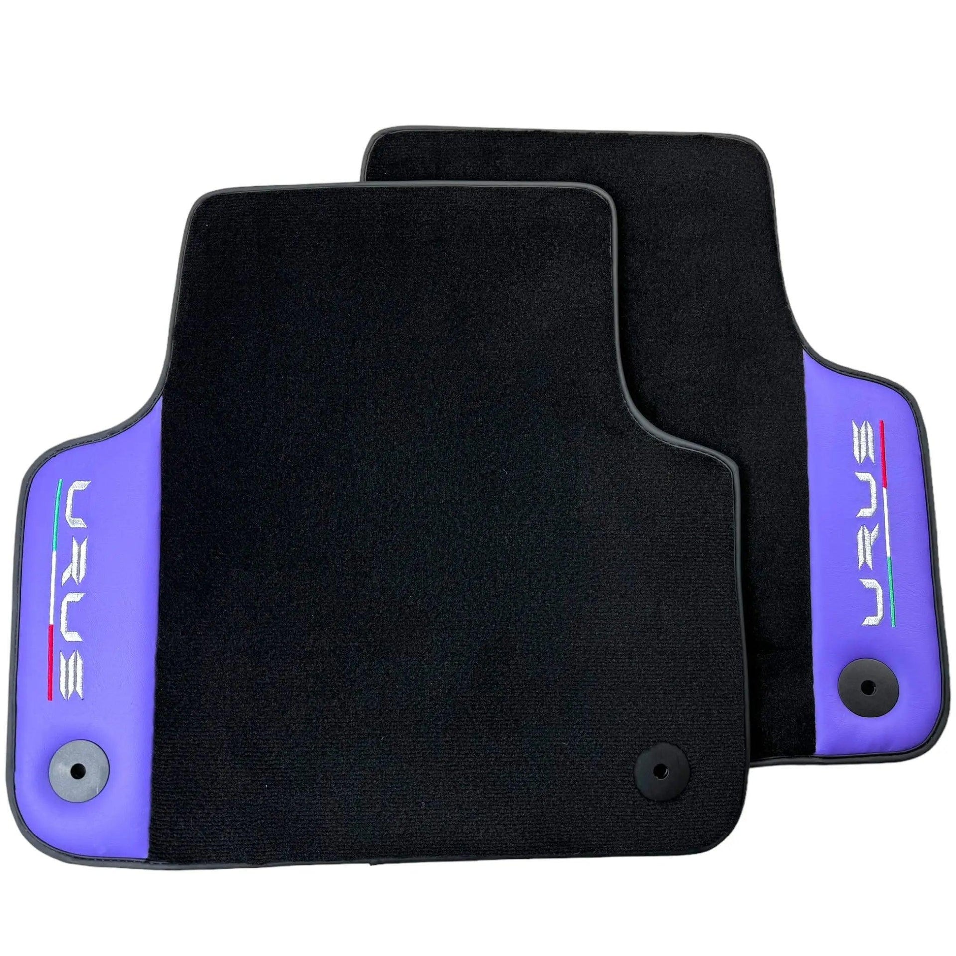 Purple Leather Black Floor Mats for Lamborghini Urus | Black Trim - AutoWin