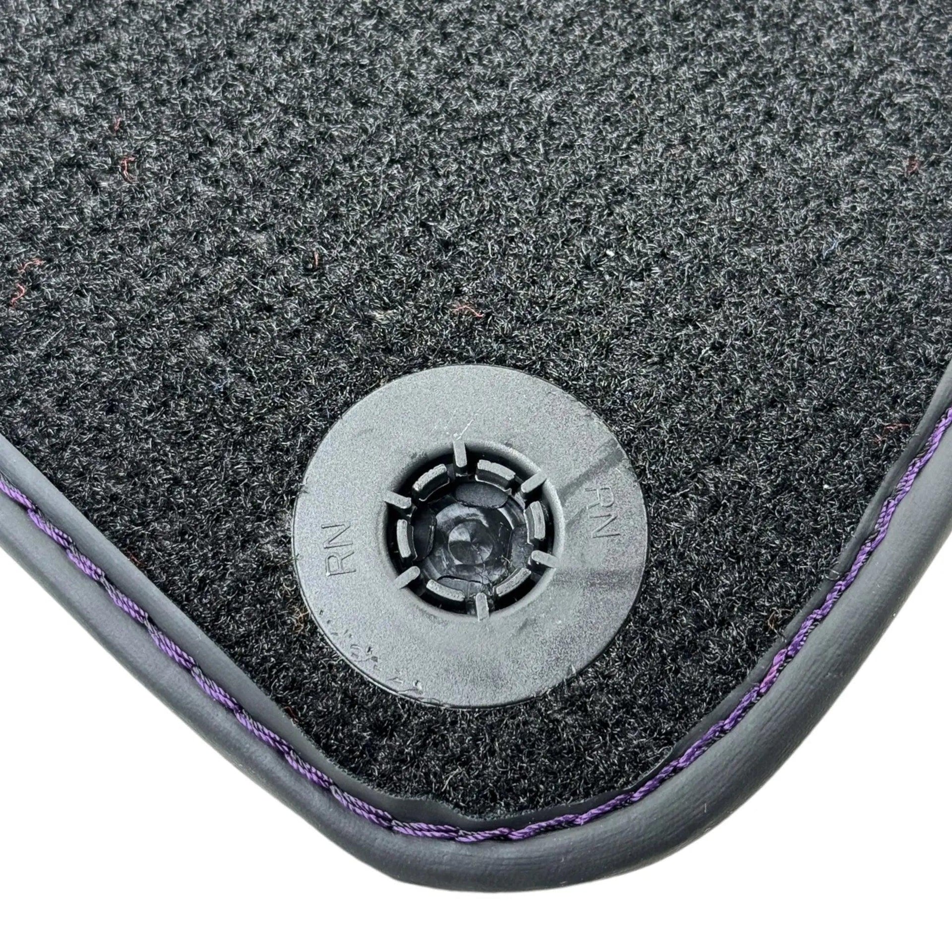 Purple Leather Black Floor Mats for McLaren 600 LT (2018-2020) | Black Trim - AutoWin