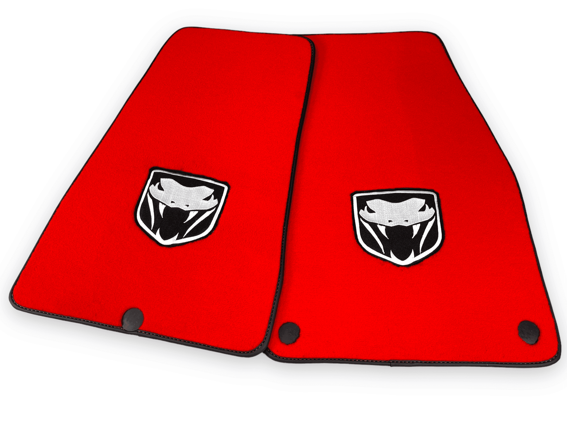 Red Floor Mats For Dodge Viper (2003-2006) With Emblem Tailored - AutoWin