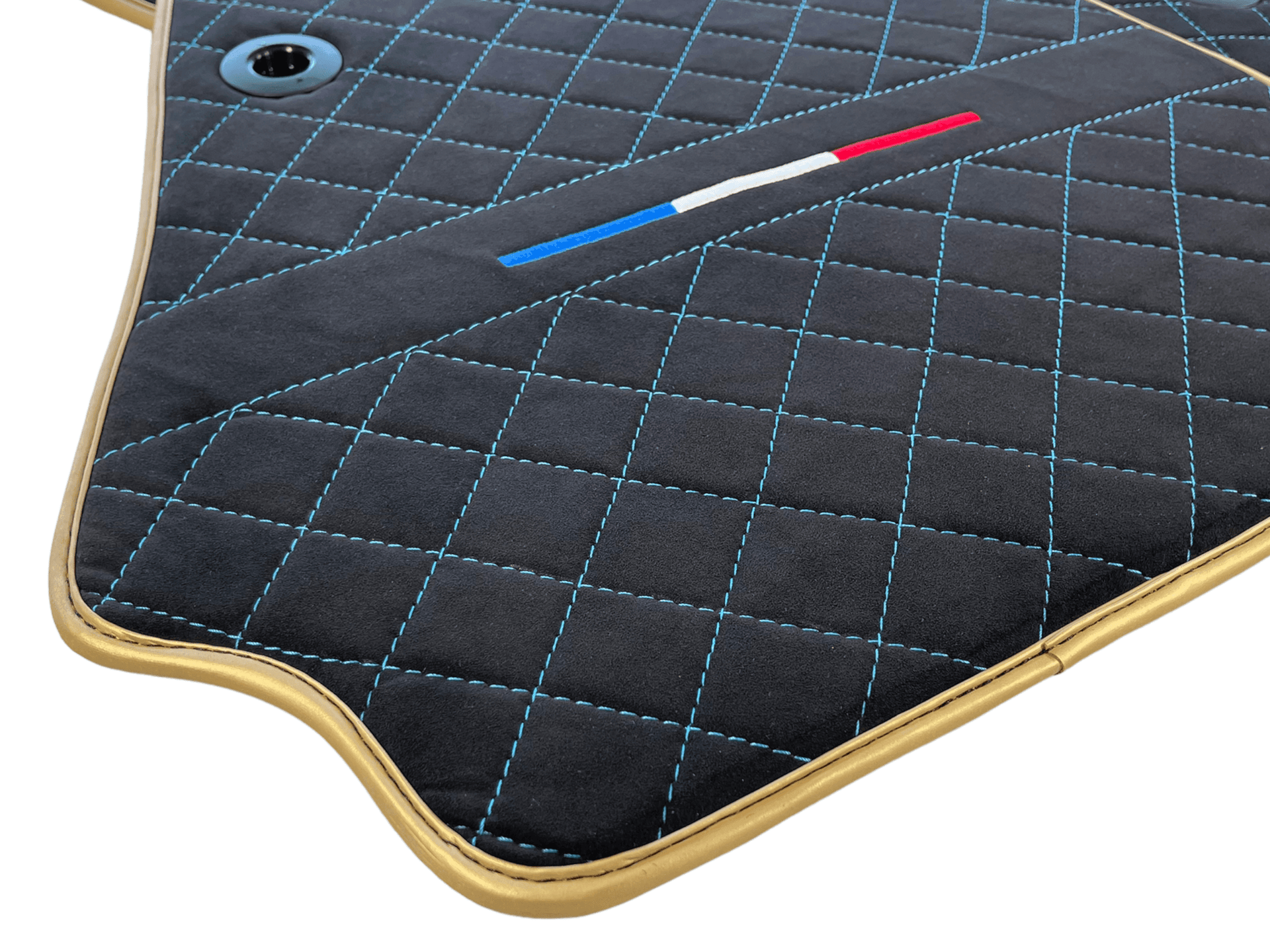Floor Mats For Bugatti Chiron Alcantara Leather Gold Edition - AutoWin