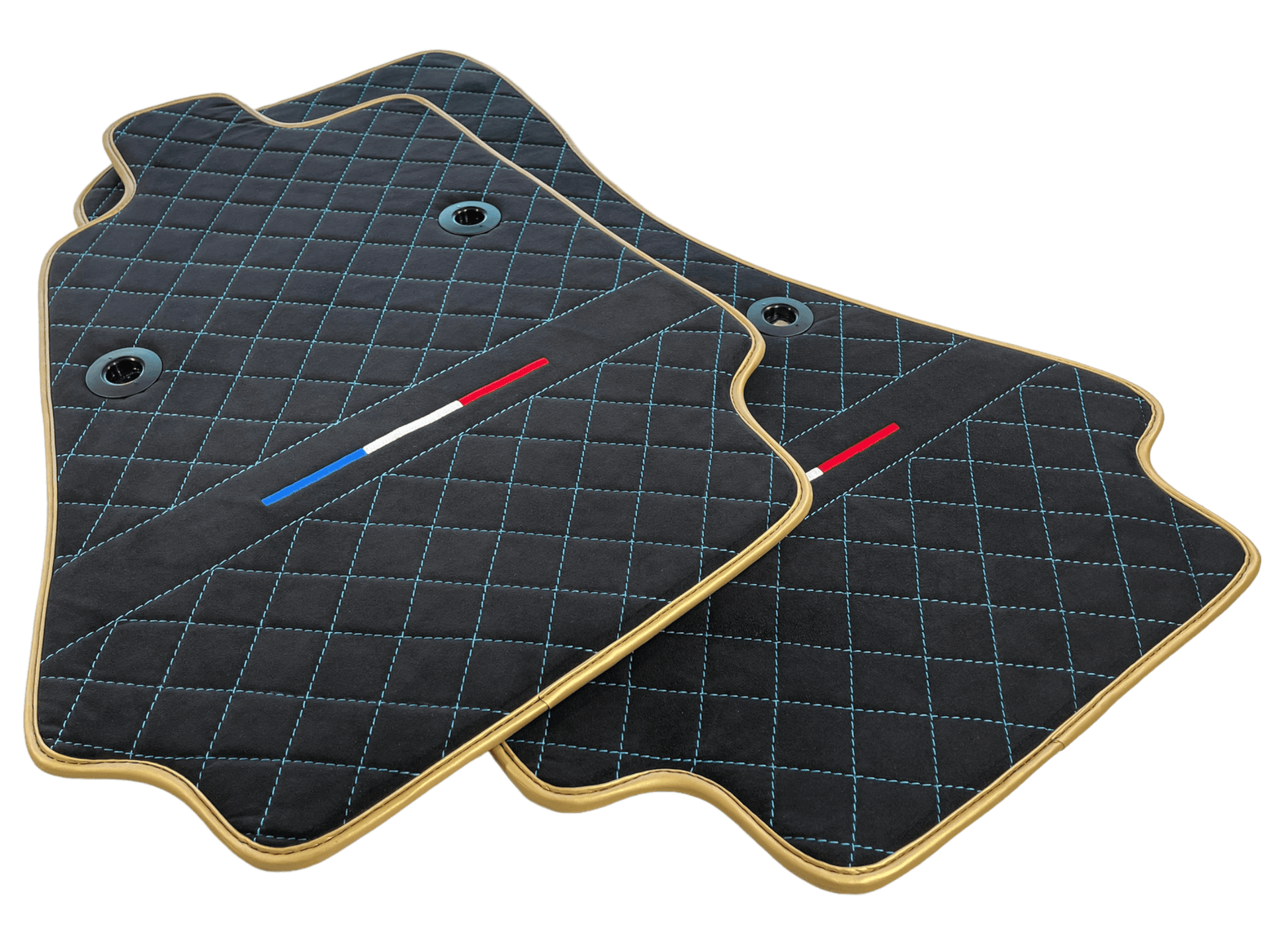 Floor Mats For Bugatti Chiron Alcantara Leather Gold Edition - AutoWin