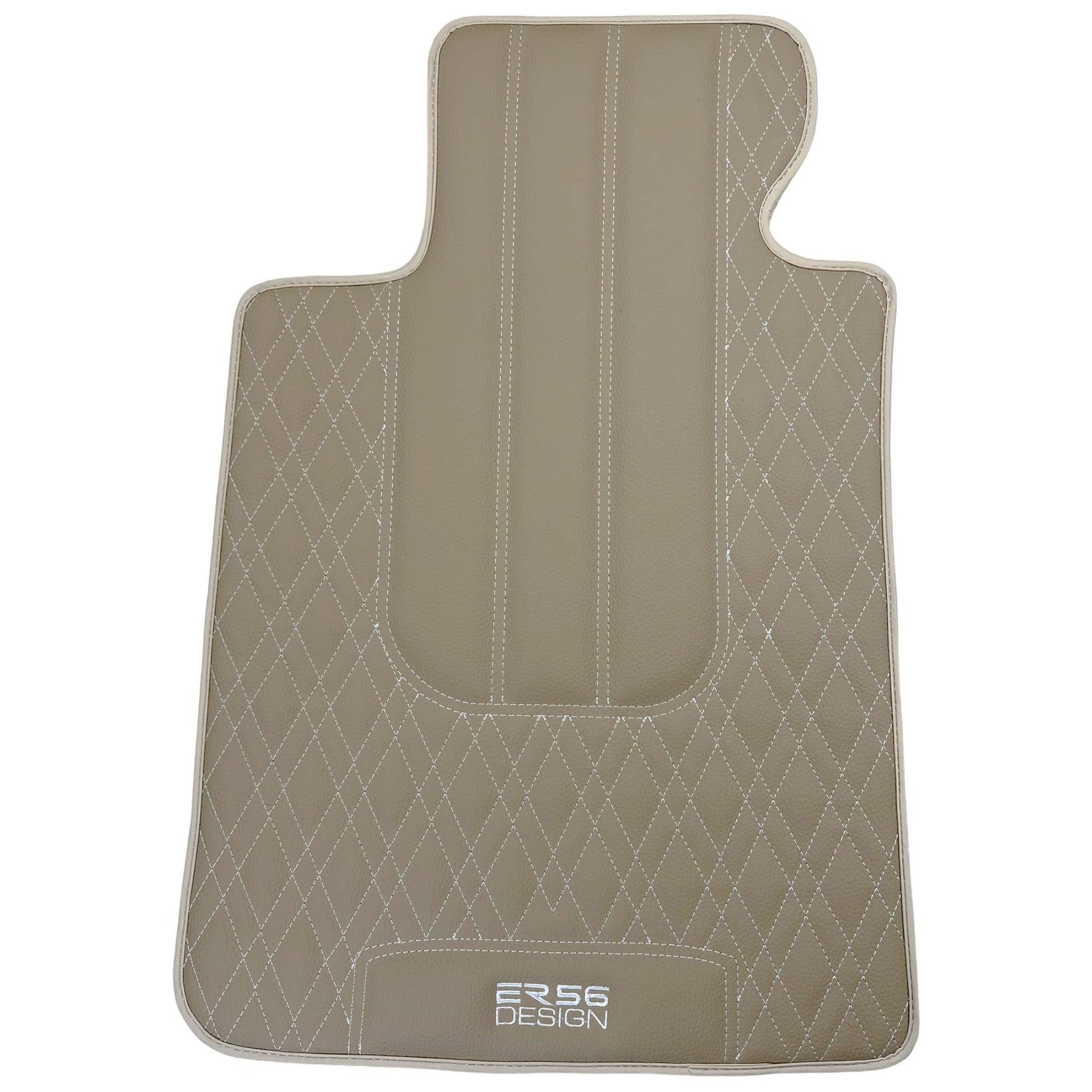 Beige Leather Floor Floor Mats For BMW 1 Series E81 - AutoWin