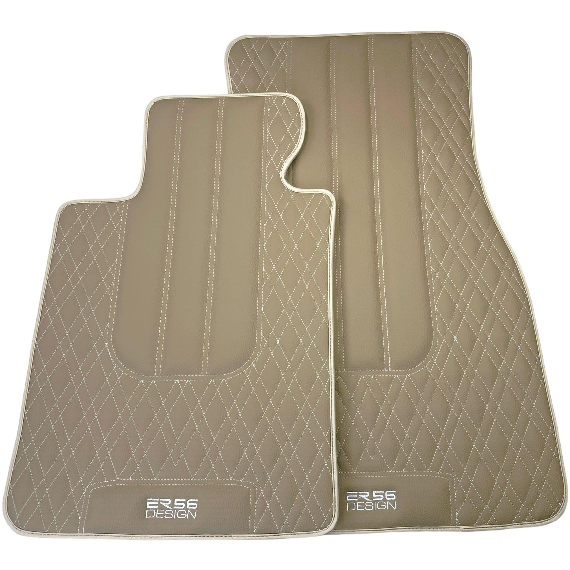 Beige Leather Floor Floor Mats For BMW M8 Series Convertible F91 AutoWin Brand - AutoWin