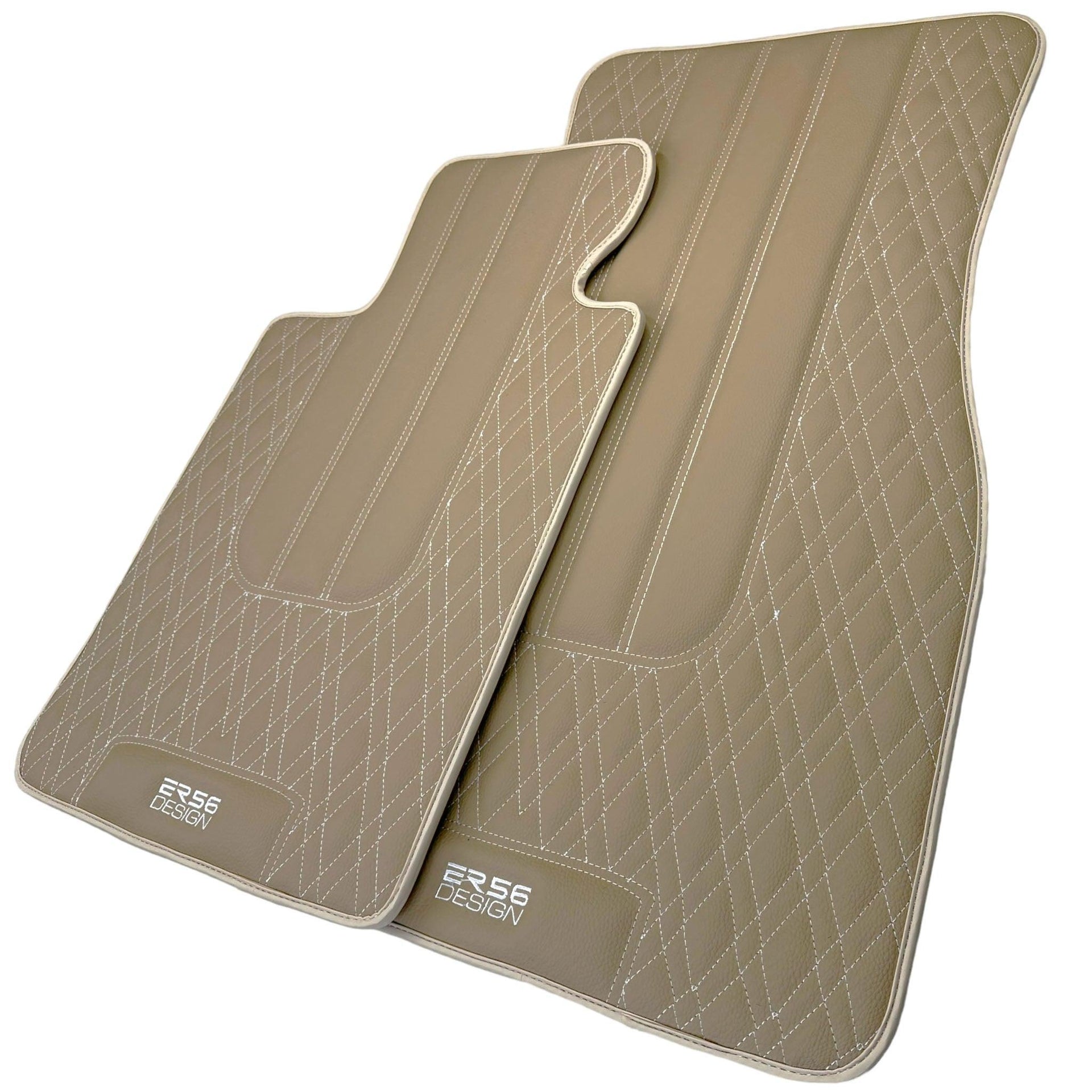 Beige Leather Floor Mats For BMW M5 E34 - AutoWin