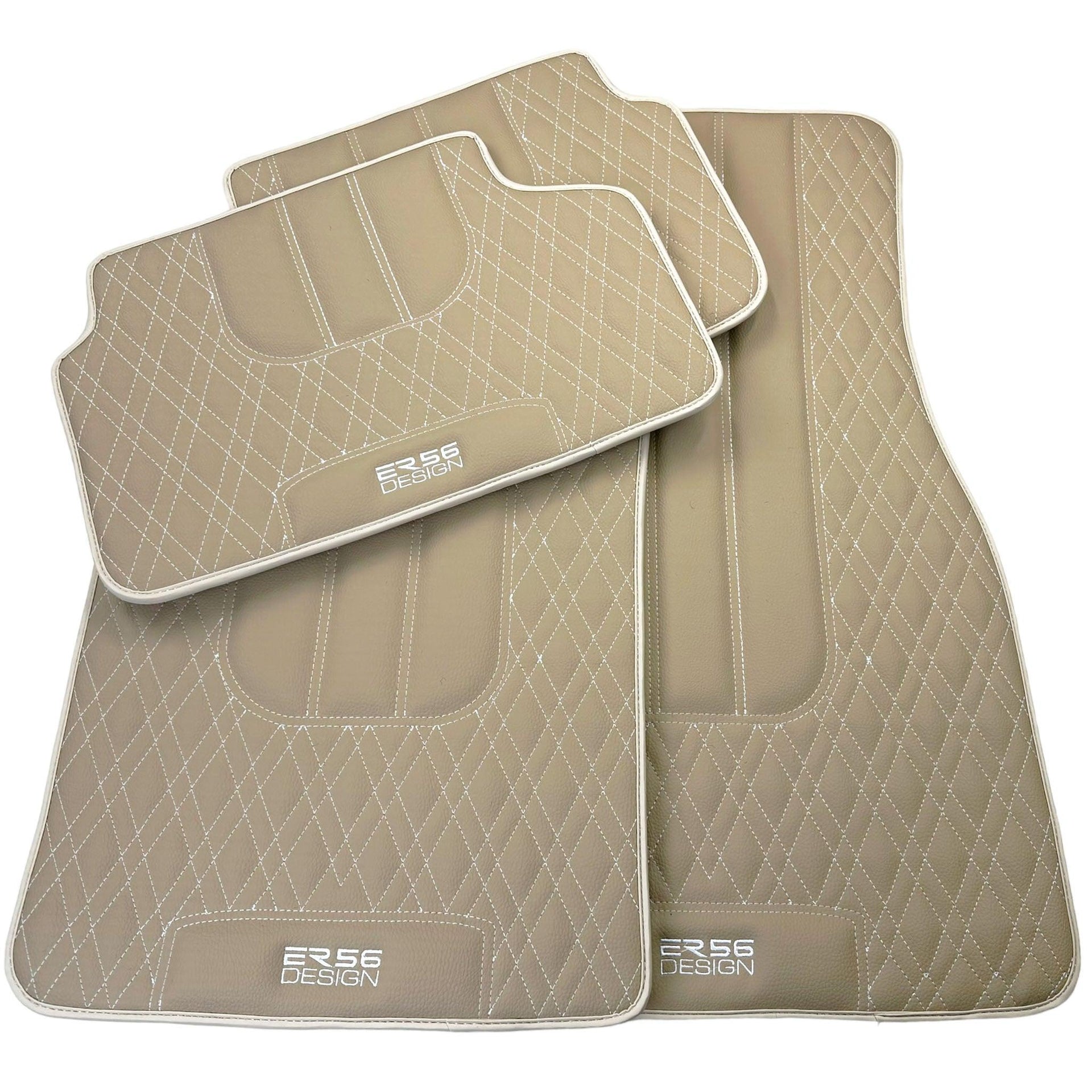 Beige Leather Floor Mats For BMW M5 E39 - AutoWin
