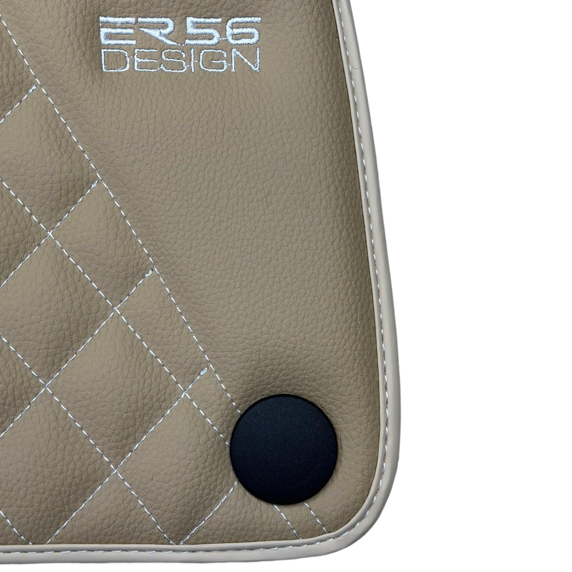 Beige Leather Floor Mats For Mercedes Benz S-Class X222 Maybach (2015-2021) | ER56 Design - AutoWin