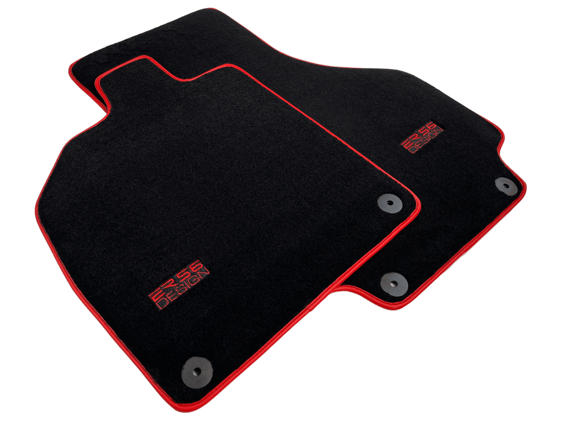 Black Floor Mats For Audi R8 2015-2023 ER56 Design Red Trim - AutoWin