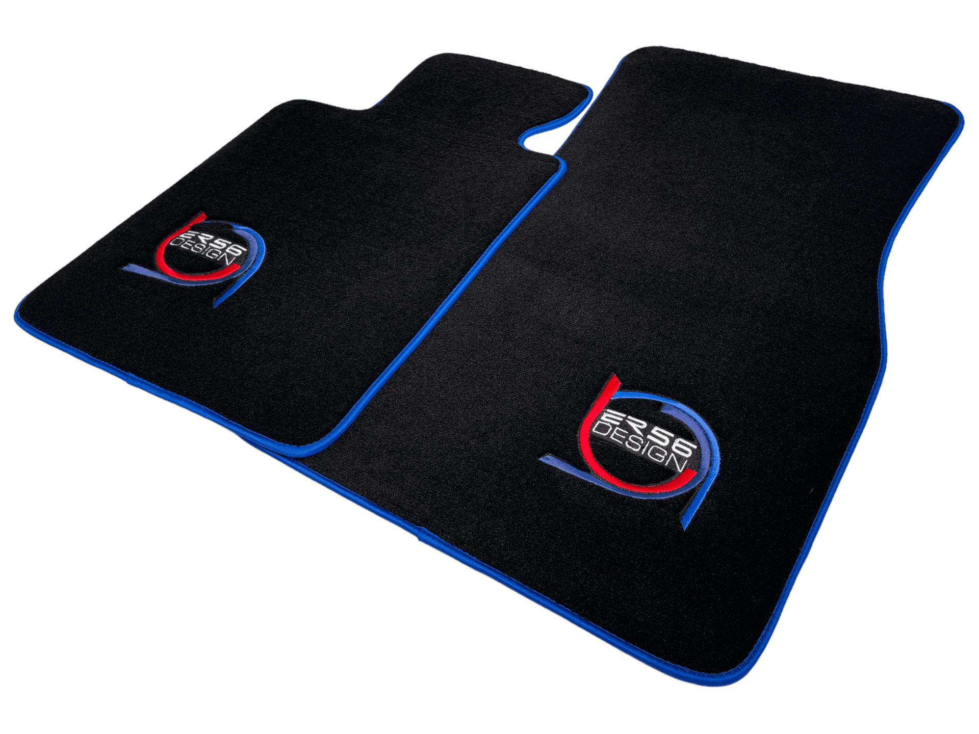 Black Floor Mats For BMW 7 Series E32 ER56 Design Limited Edition Blue Trim - AutoWin