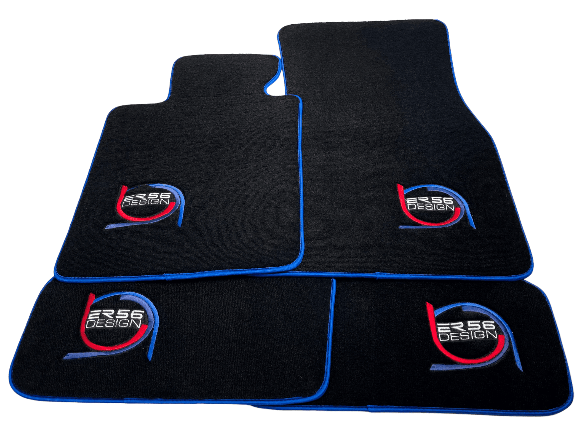 Black Floor Mats For BMW M3 E93 ER56 Design Limited Edition Blue Trim - AutoWin