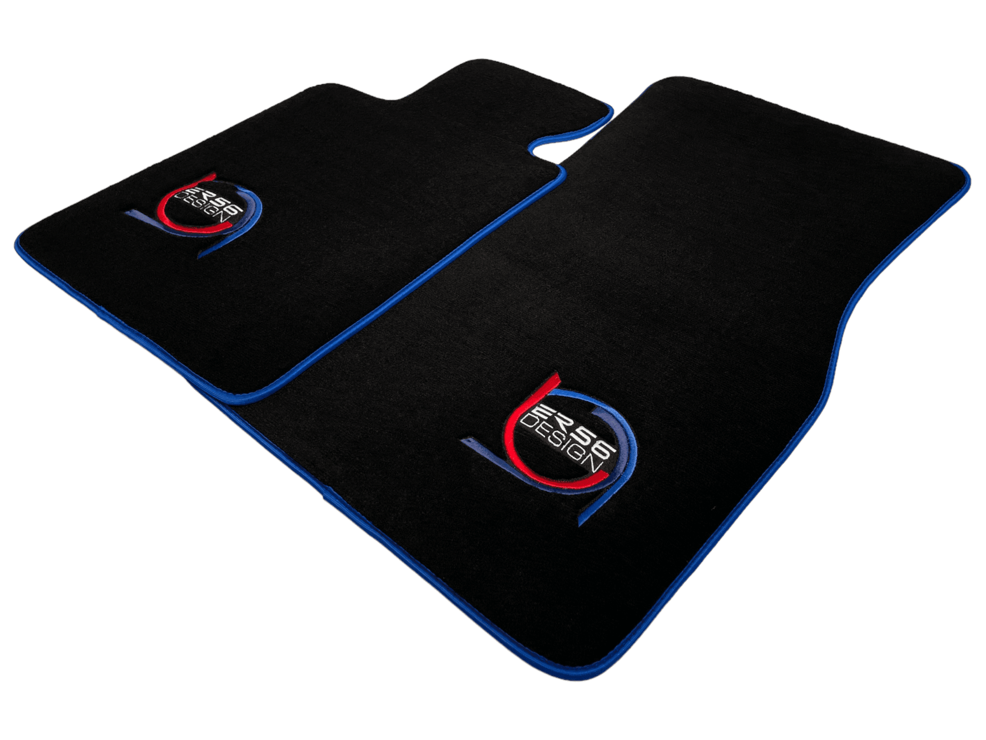 Black Floor Mats For BMW M5 F10 ER56 Design Limited Edition Blue Trim - AutoWin