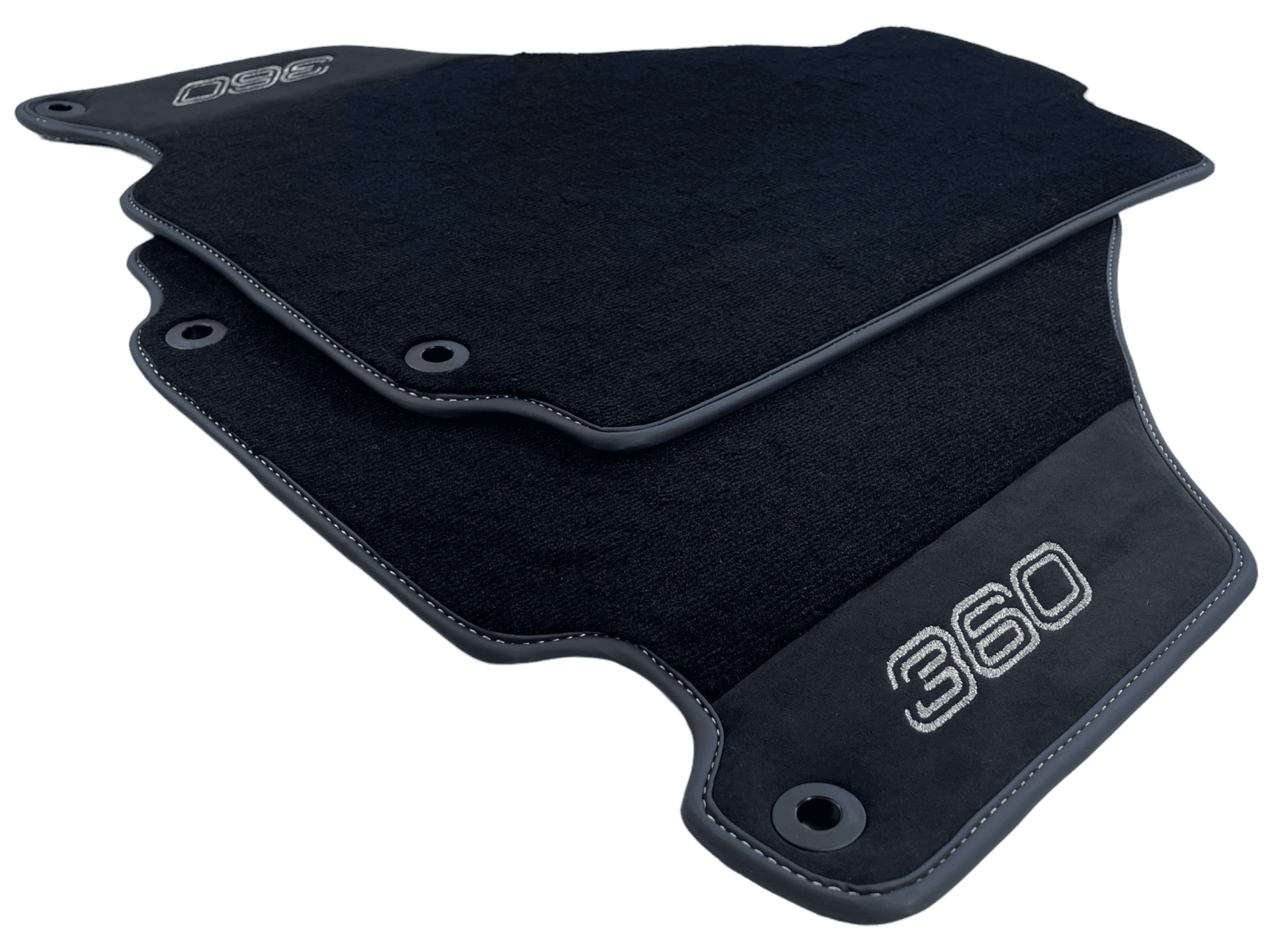 Black Floor Mats For Ferrari 360 Modena 1999-2005 With Alcantara Leather - AutoWin