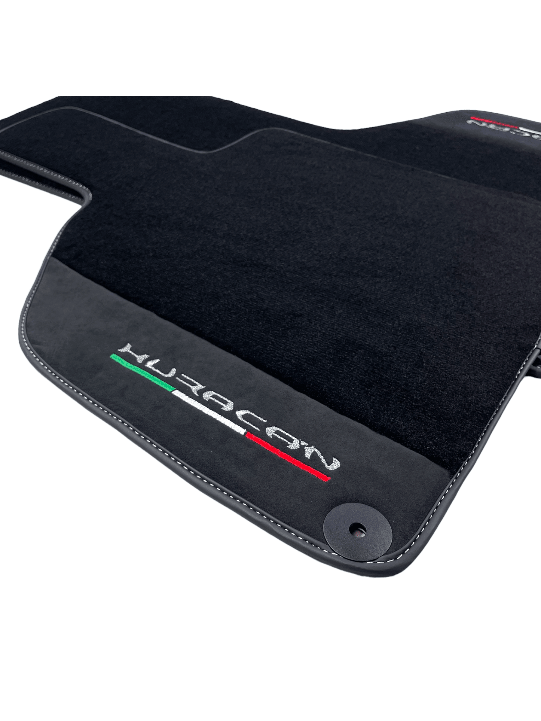 Black Carpet Floor Mats for Lamborghini Huracan with Alcantara Leather - AutoWin