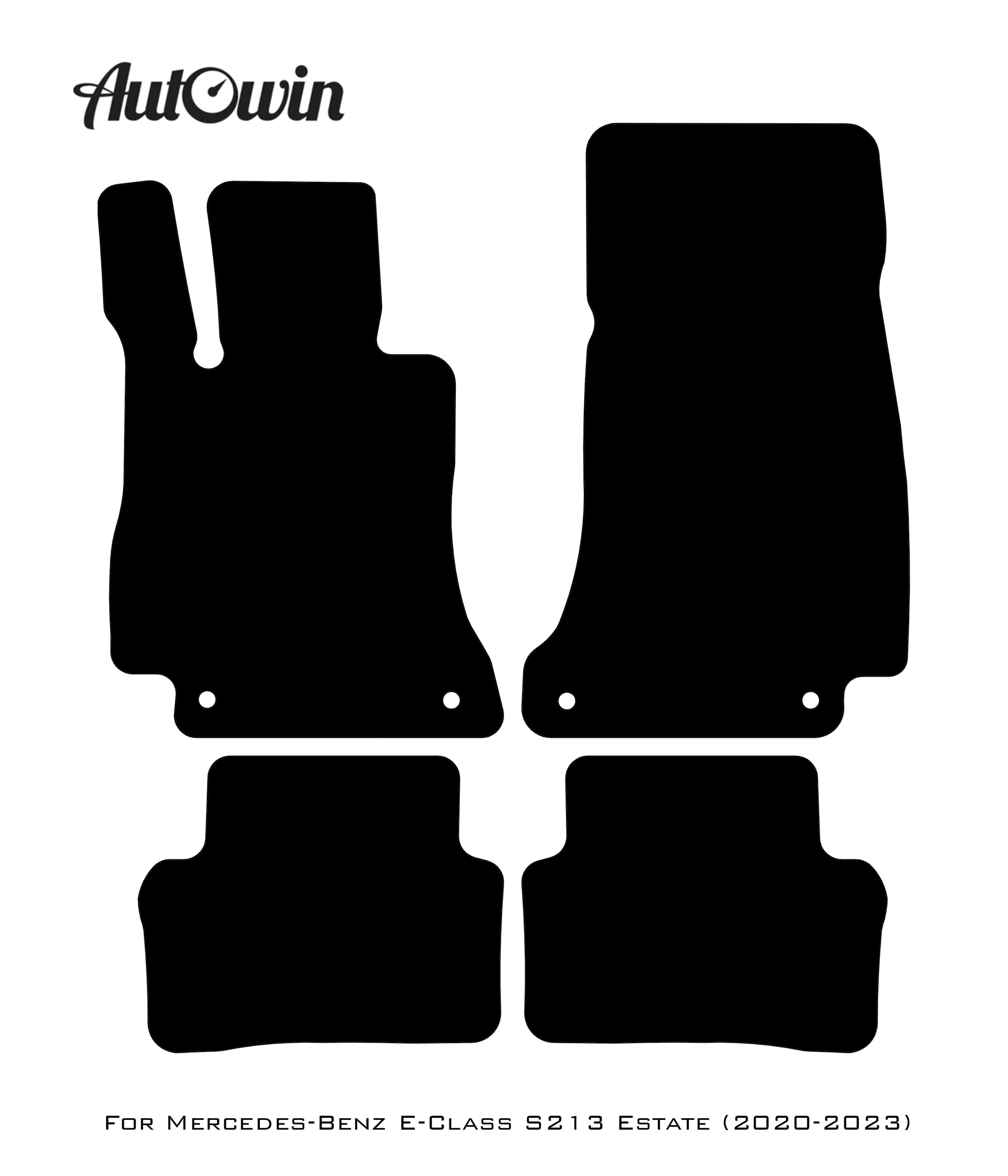 Black Floor Mats For Mercedes Benz E-Class S213 Estate (2020-2023) | Fighter Jet Edition - AutoWin