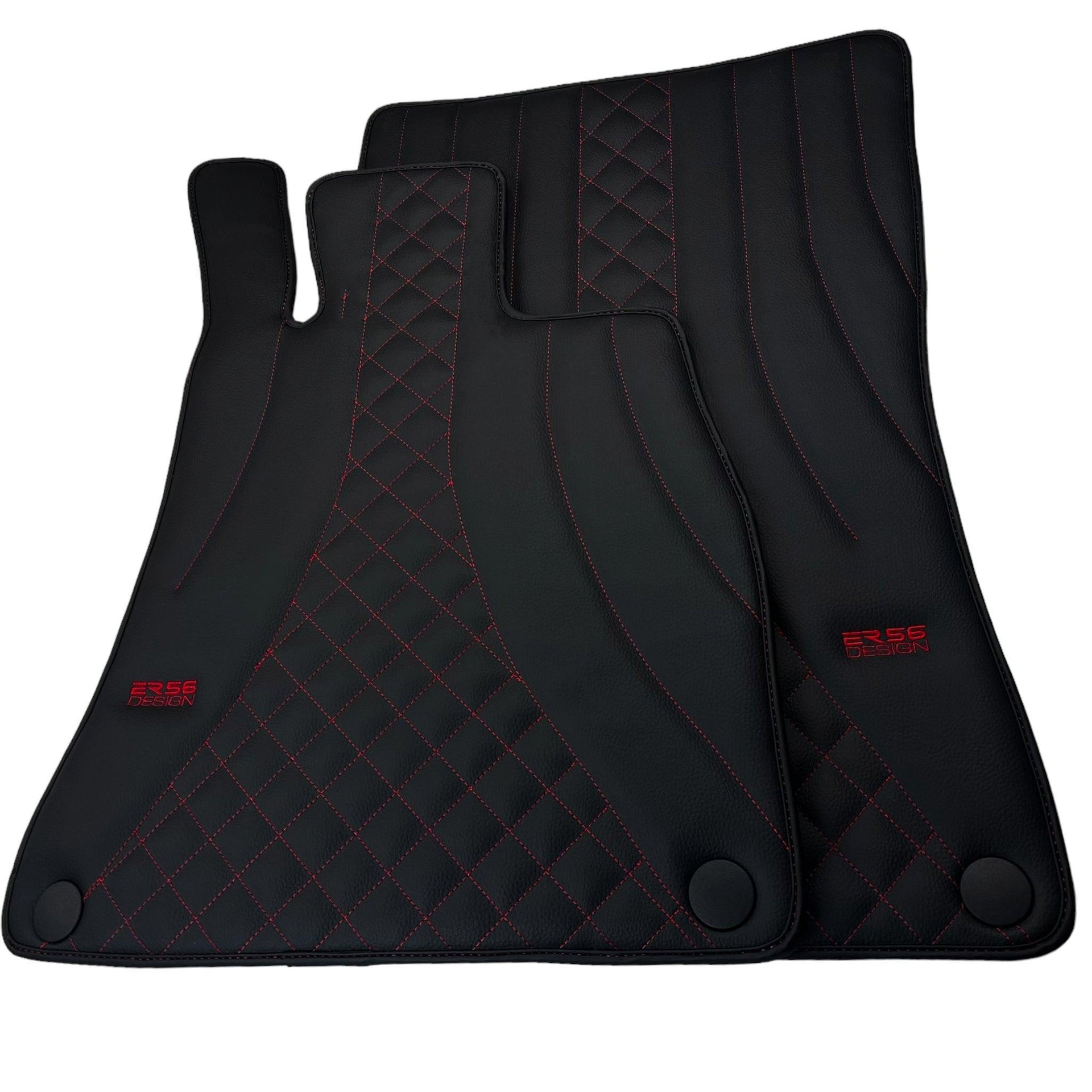 Black Leather Floor Mats For Mercedes Benz GLC-Class C253 Coupe (2016-2019) | ER56 Design - AutoWin
