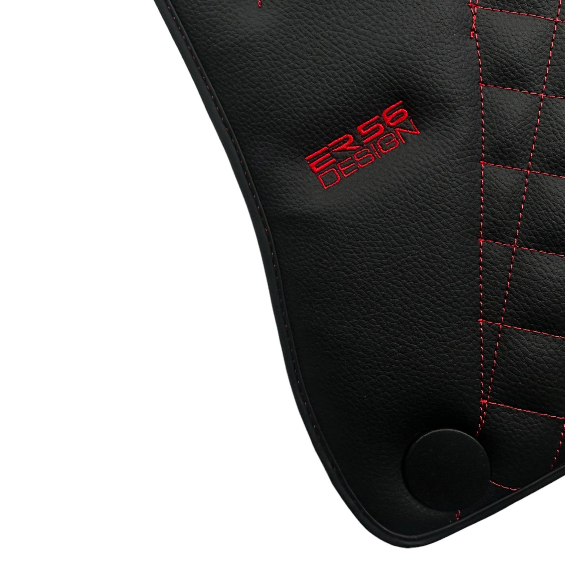Black Leather Floor Mats For Mercedes Benz GLE-Class C167 Coupe (2020-2023) | ER56 Design - AutoWin