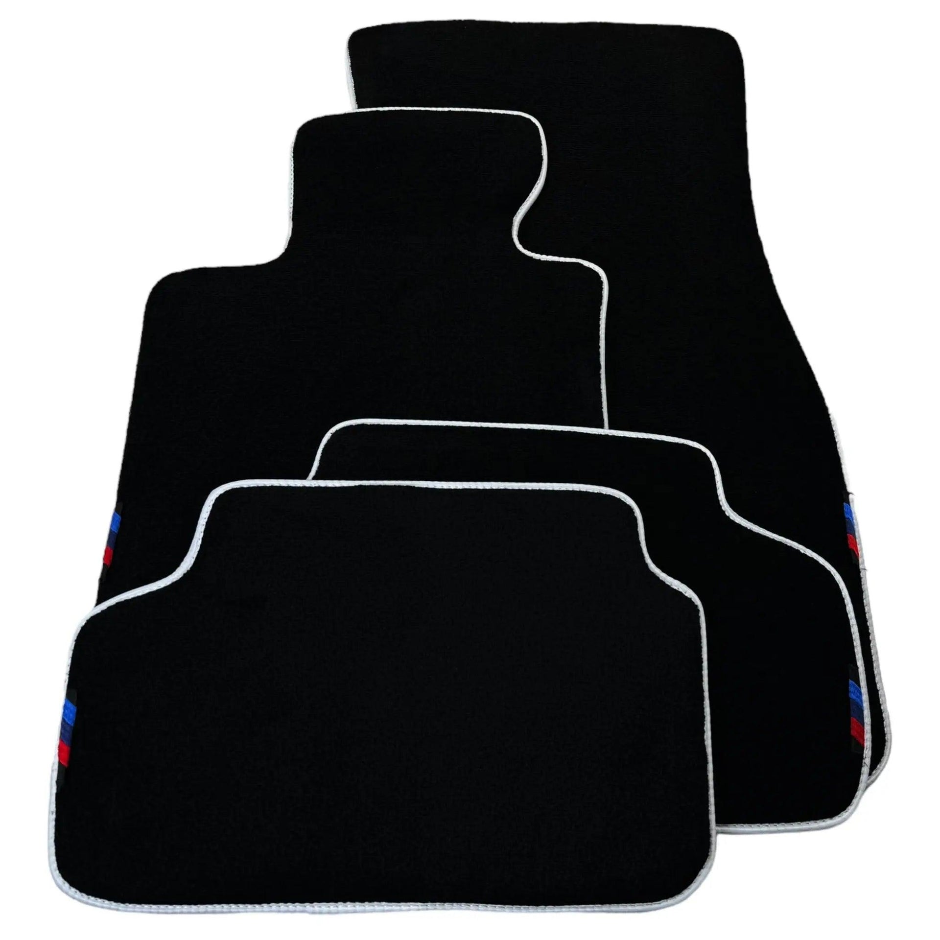 Black Mats For BMW 1 Series E88 Convertible | White Trim - AutoWin