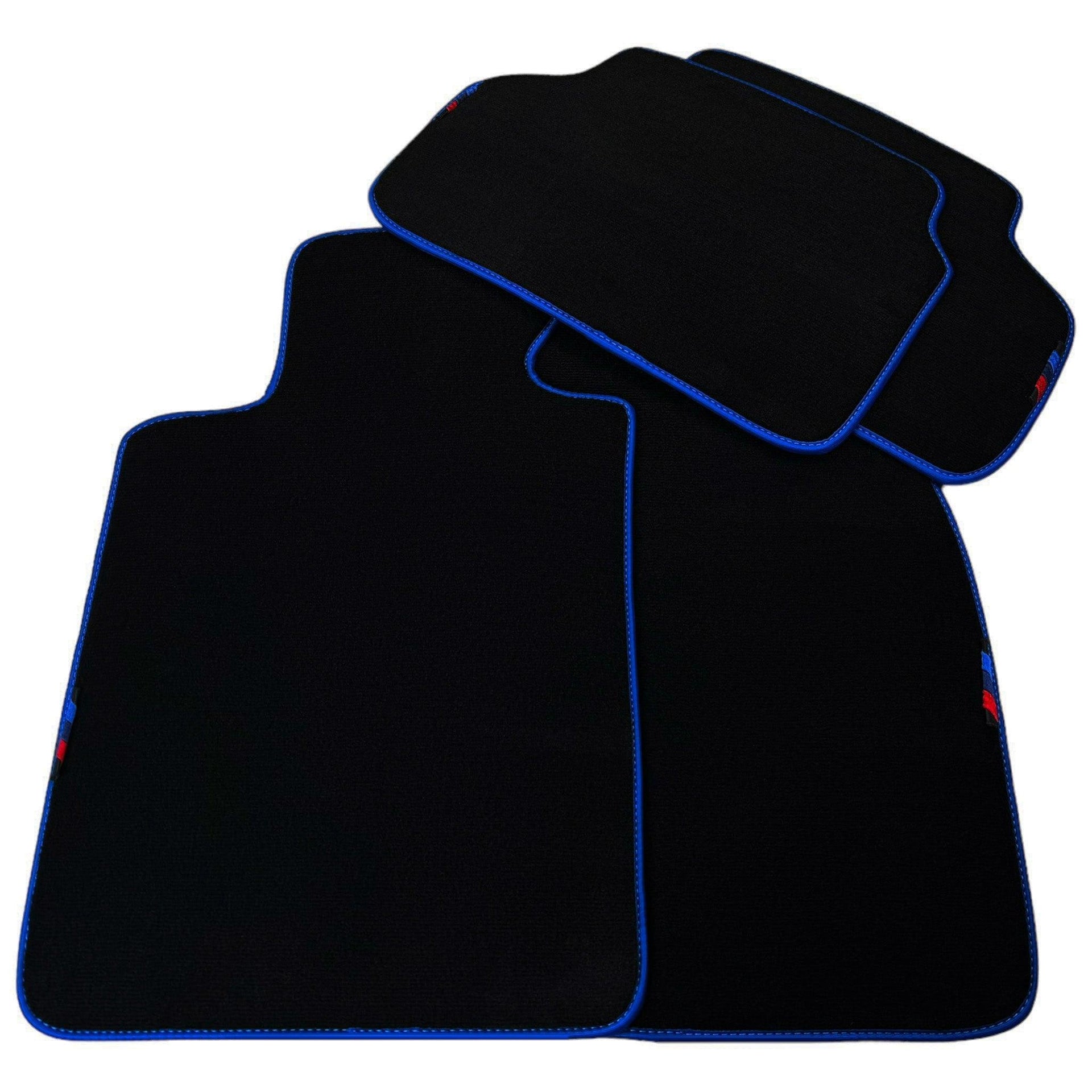 Black Mats For BMW M3 E46 | Blue Trim - AutoWin
