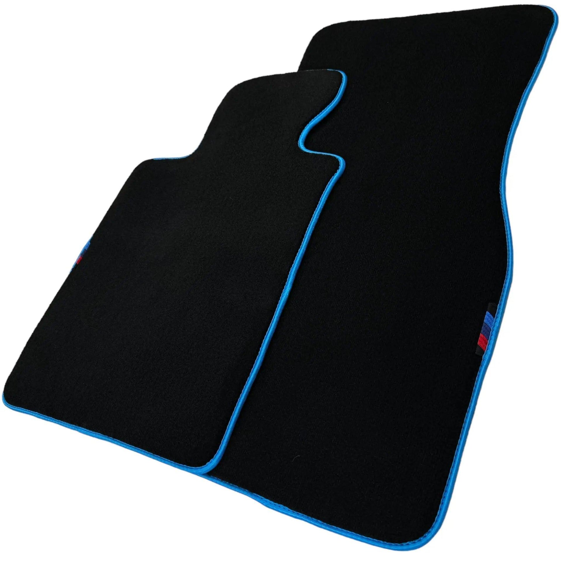 Black Mats For BMW M5 E60 | Sky Blue Trim - AutoWin