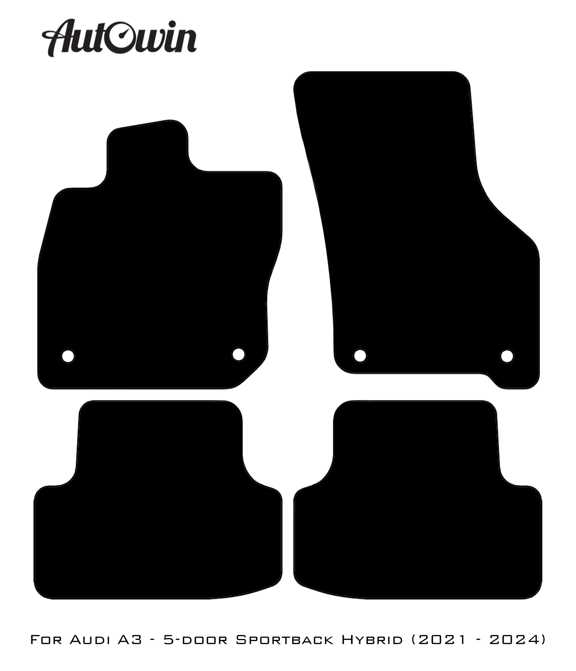 Dark Blue Floor Mats for Audi A3 - 5-door Sportback (MHEV) Mild Hybrid Electric Vehicle (2021 - 2024) | ER56 Design - AutoWin