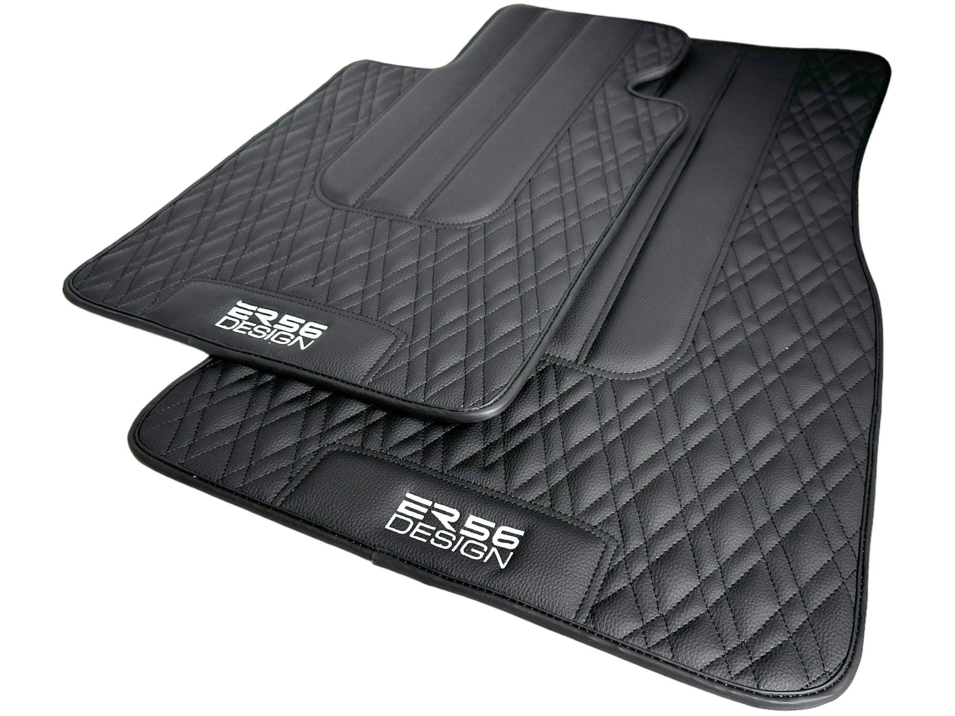 Floor Mats For BMW 3 Series F34 Gt 2013-2020 Black Leather Er56 Design - AutoWin