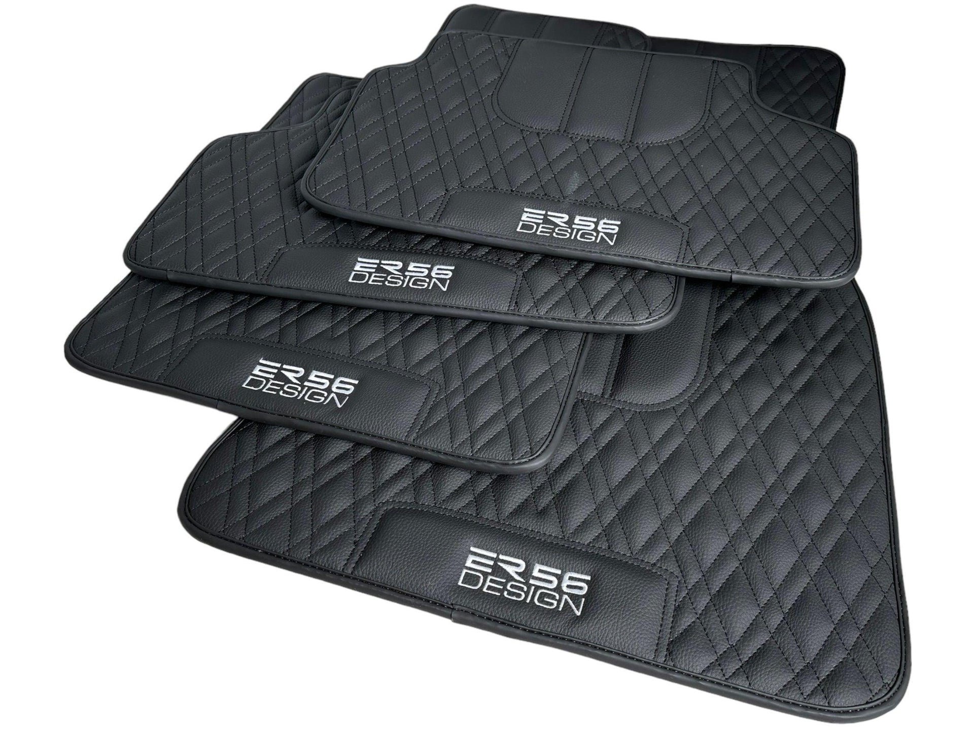 Floor Mats For BMW 7 Series G12 Black Leather Er56 Design - AutoWin
