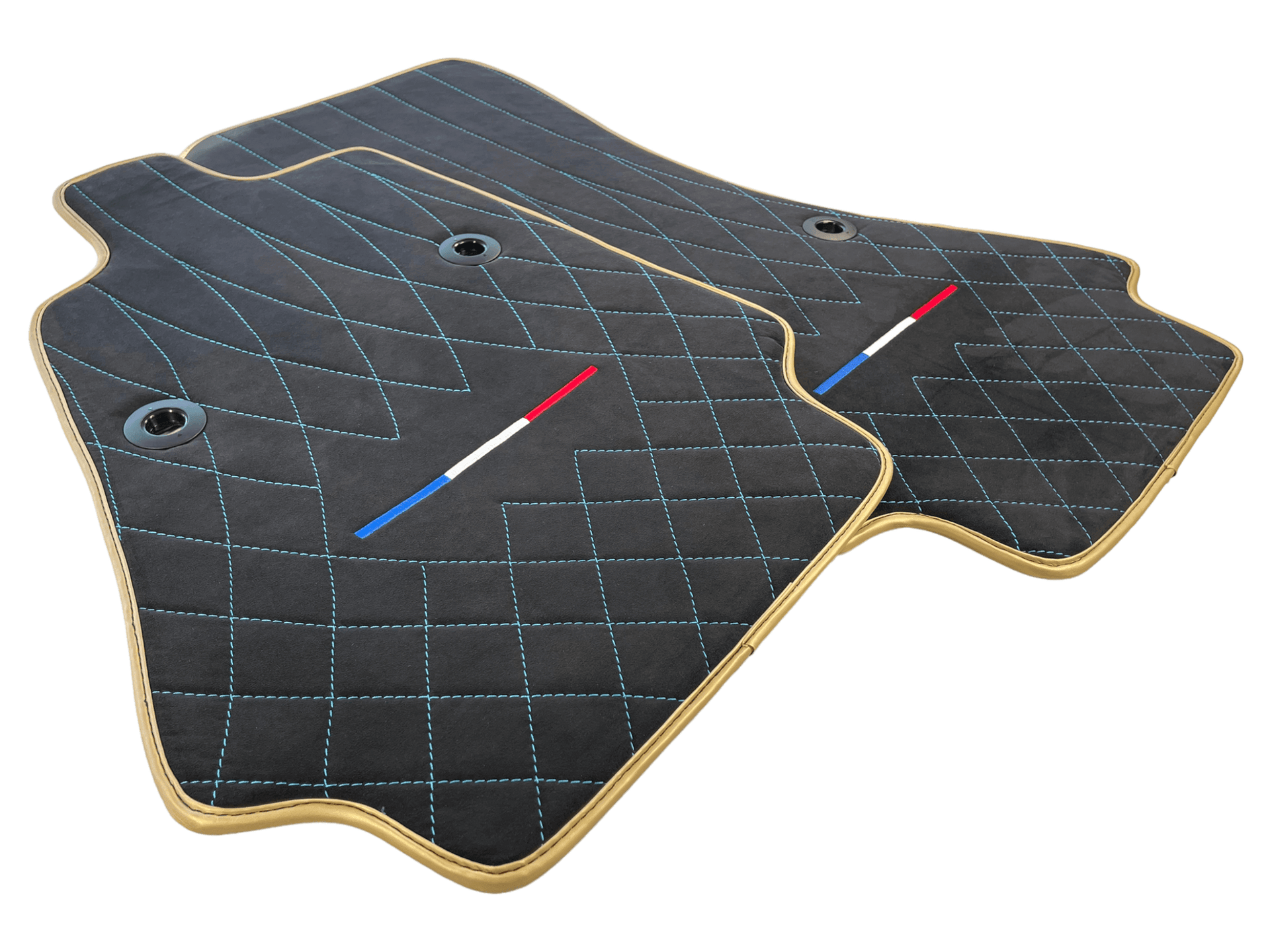 Floor Mats For Bugatti Chiron Alcantara Leather Gold Edition - AutoWin