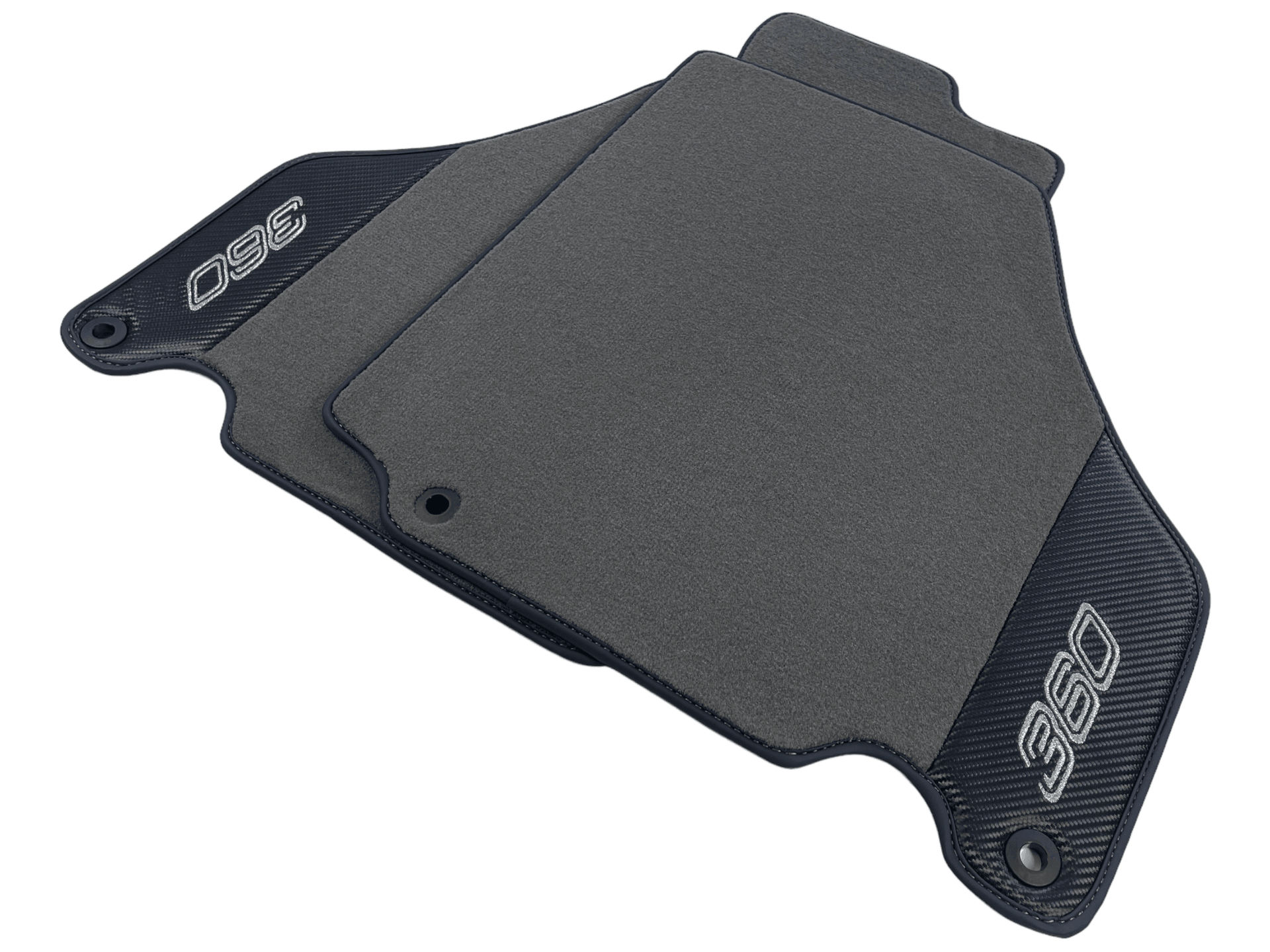 Gray Floor Mats For Ferrari 360 Modena 1999-2005 With Carbon Fiber Leather - AutoWin
