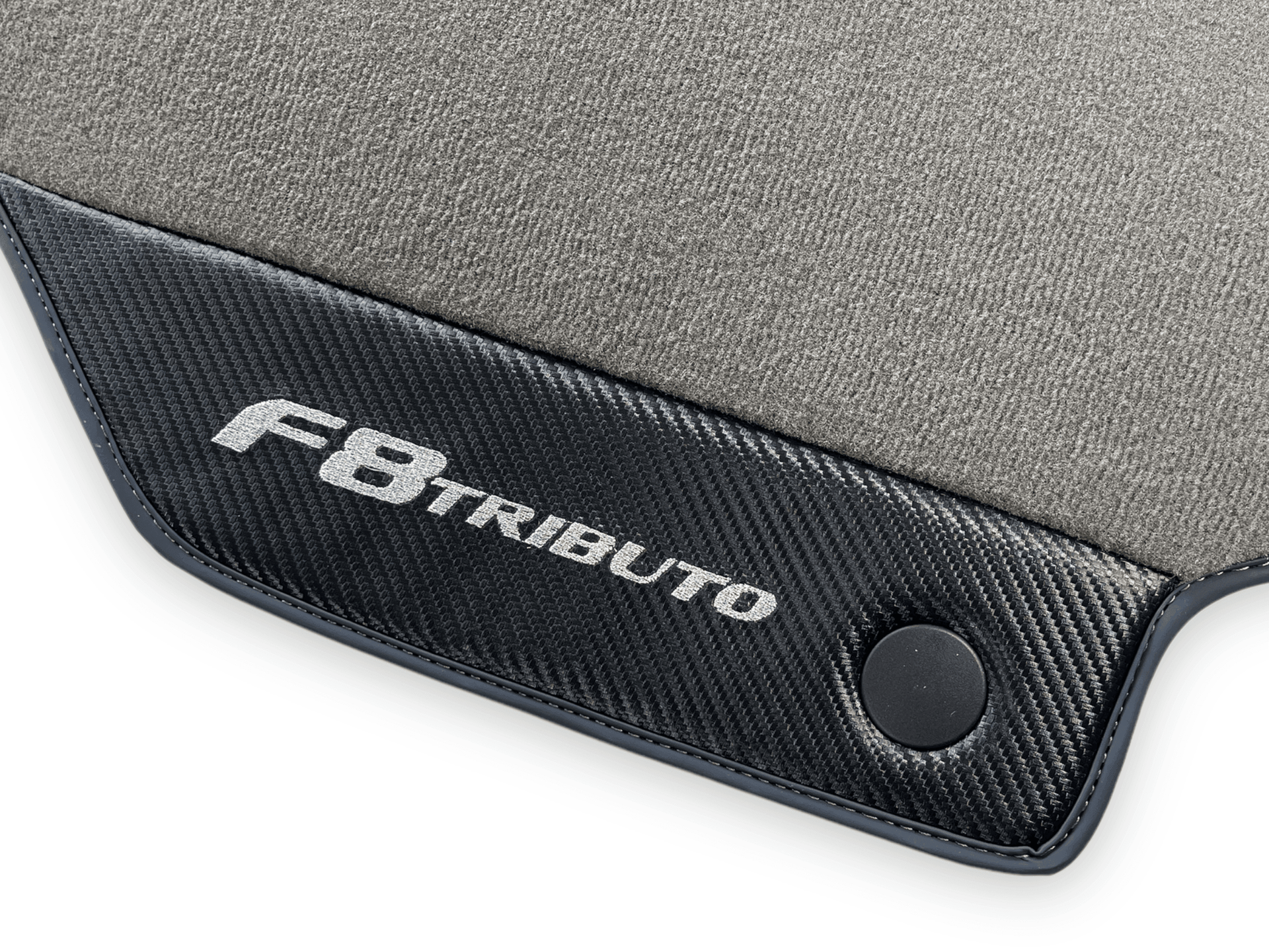 Gray Floor Mats For Ferrari F8 Tributo 2019-2022 With Carbon Leather - AutoWin