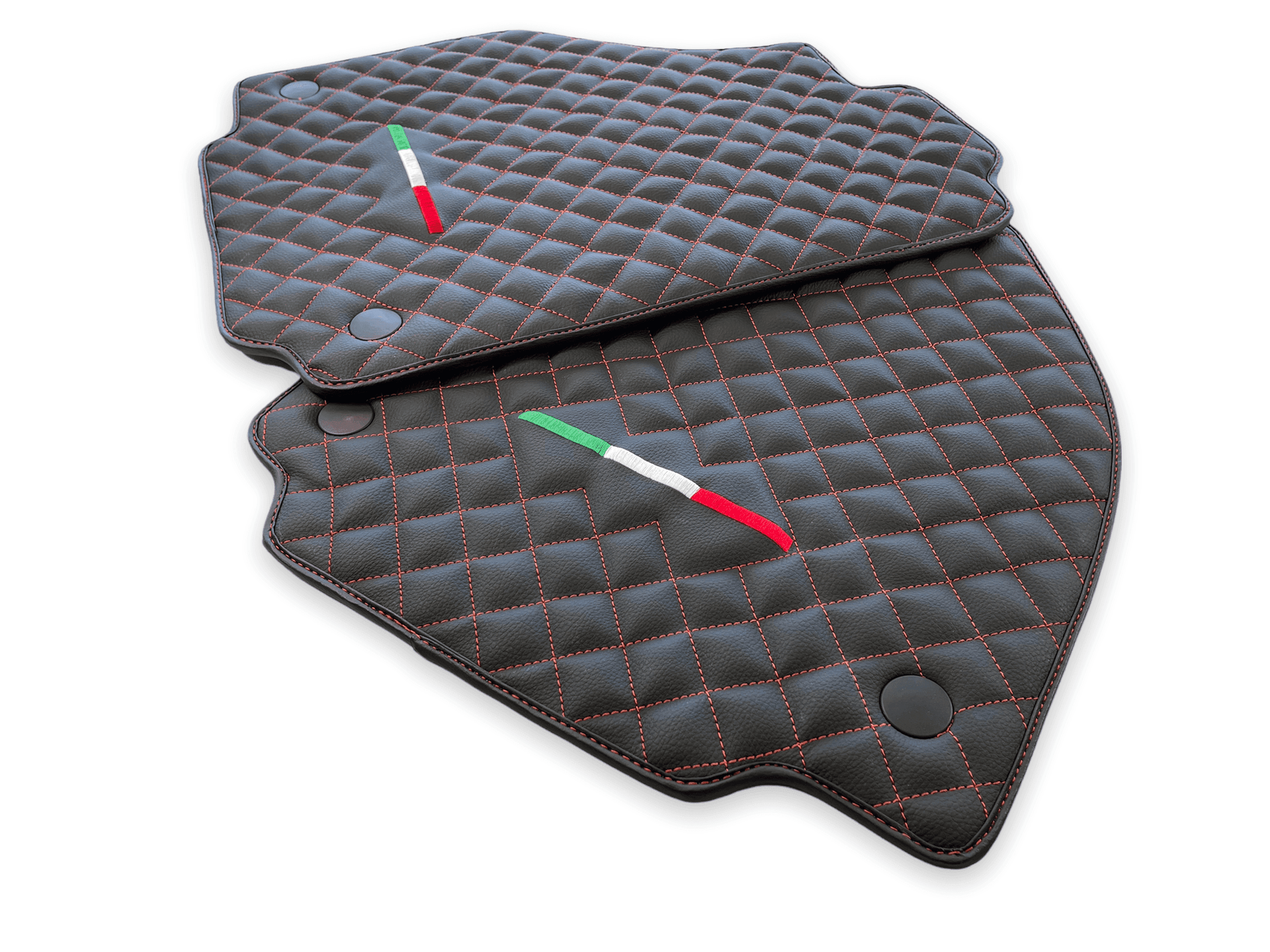 Leather Floor Mats For Ferrari F8 Tributo (2019-2023) Italian Edition - AutoWin