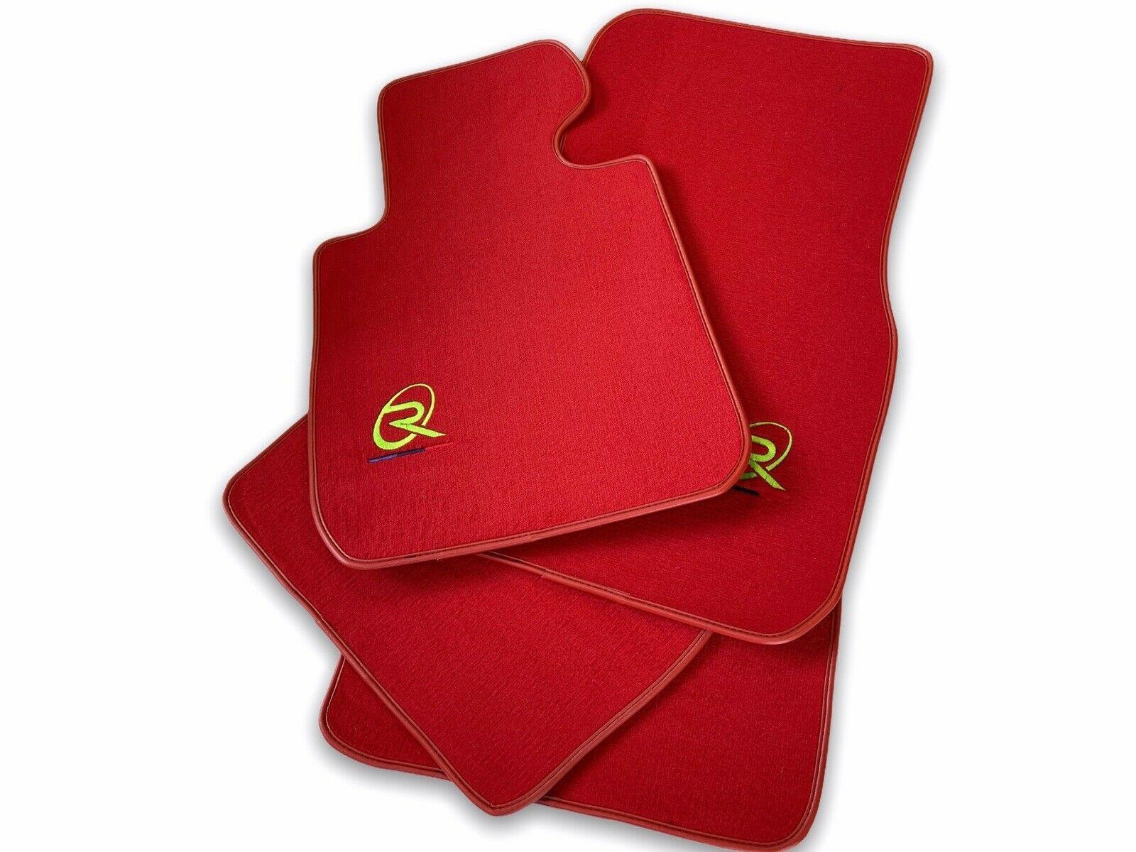 Red Floor Mats For BMW 7 Series E32 ROVBUT Brand Tailored Set Perfect Fit Green SNIP Collection - AutoWin