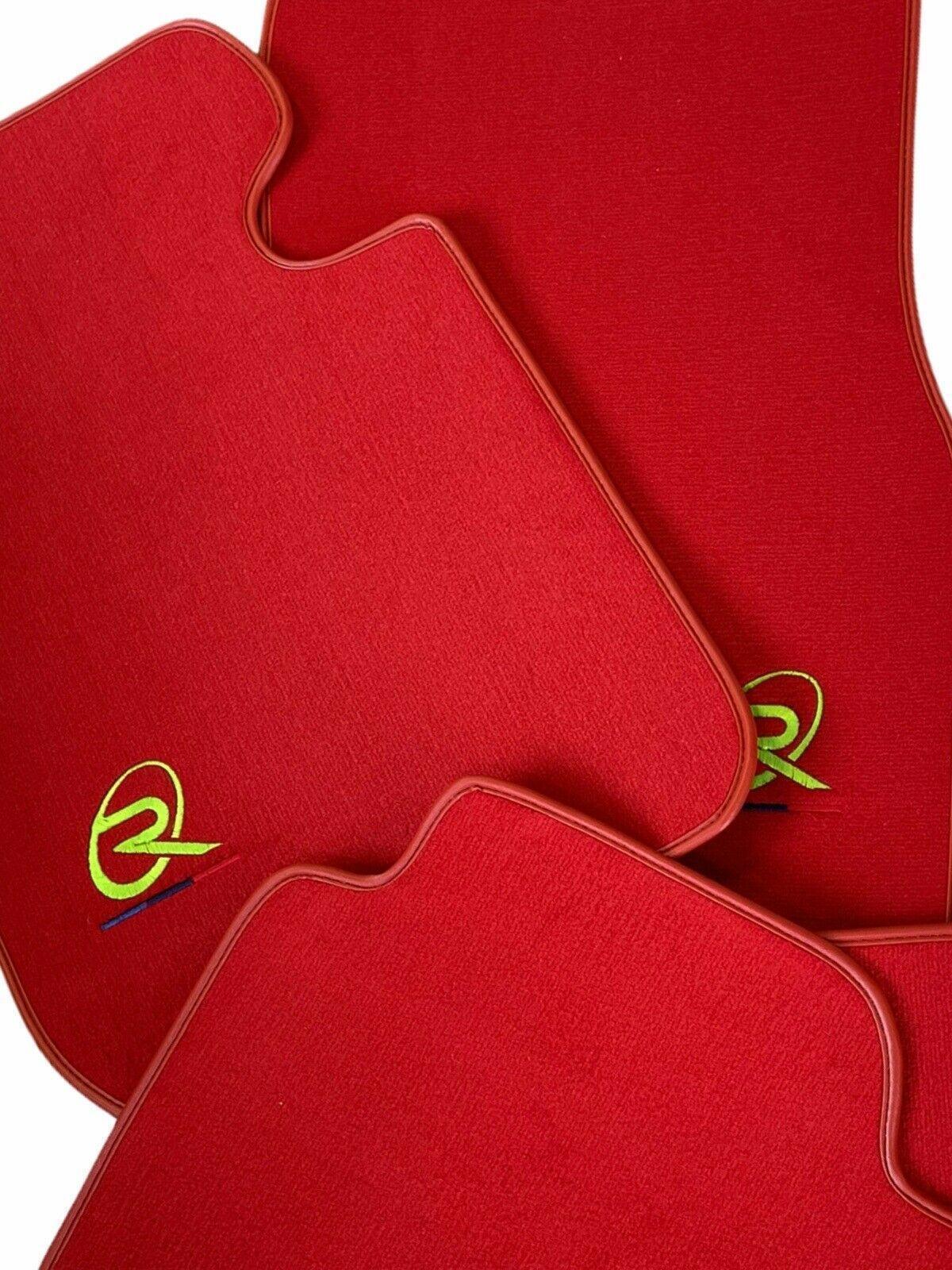 Red Floor Mats For BMW M8 F92 2-door Coupe ROVBUT Brand Tailored Set Perfect Fit Green SNIP Collection - AutoWin