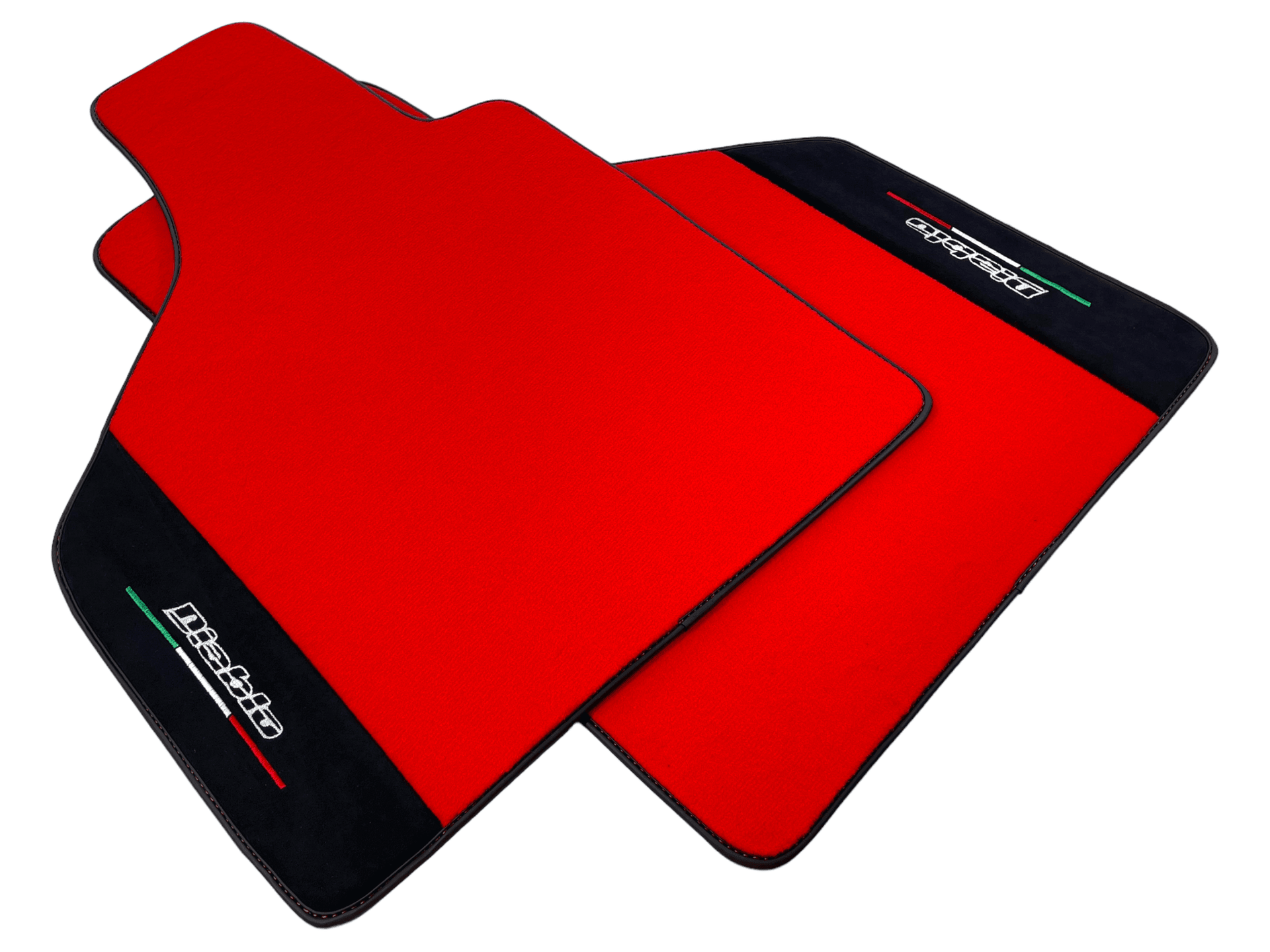Red Floor Mats for Lamborghini Diablo 1990-2001 With Alcantara Leather - AutoWin