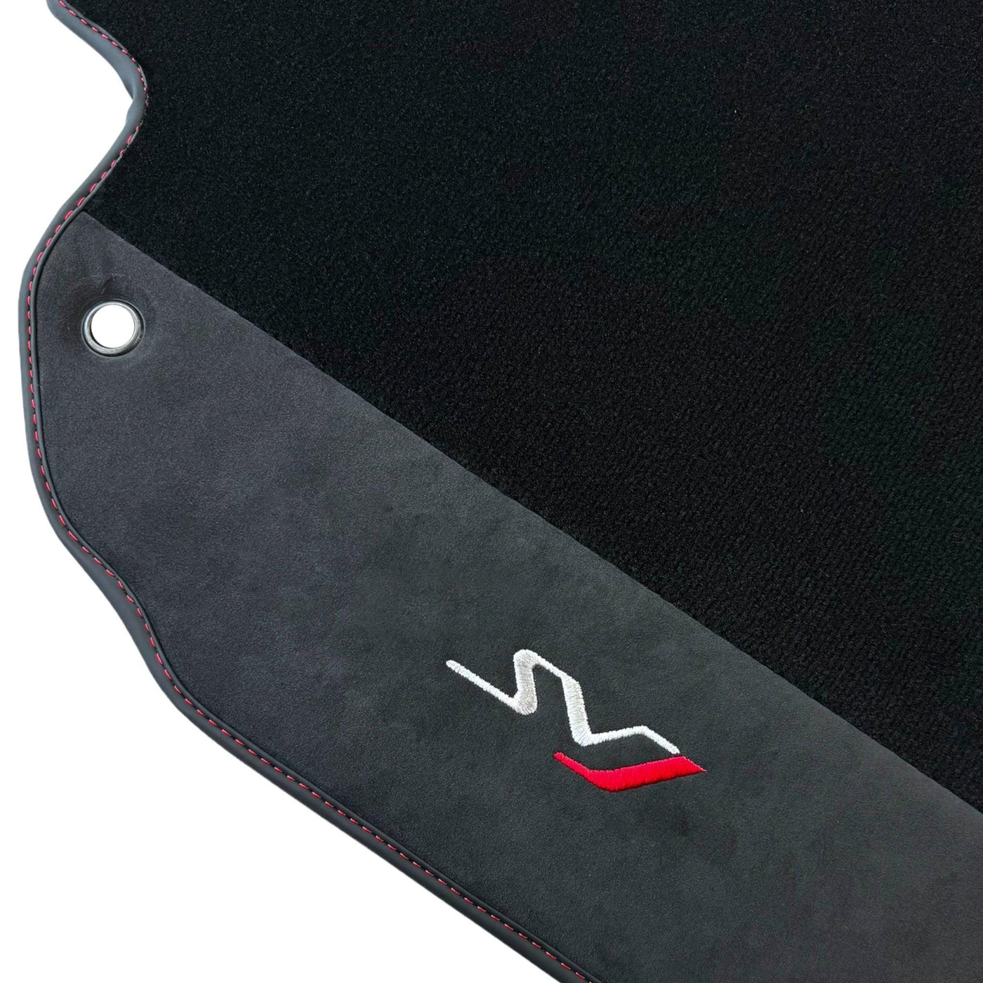 Black Floor Mats for Lamborghini Aventador SVJ with Alcantara Leather - AutoWin