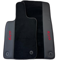 Black Floor Mats for Porsche Panamera GTS (2009-2016) with Leather - AutoWin