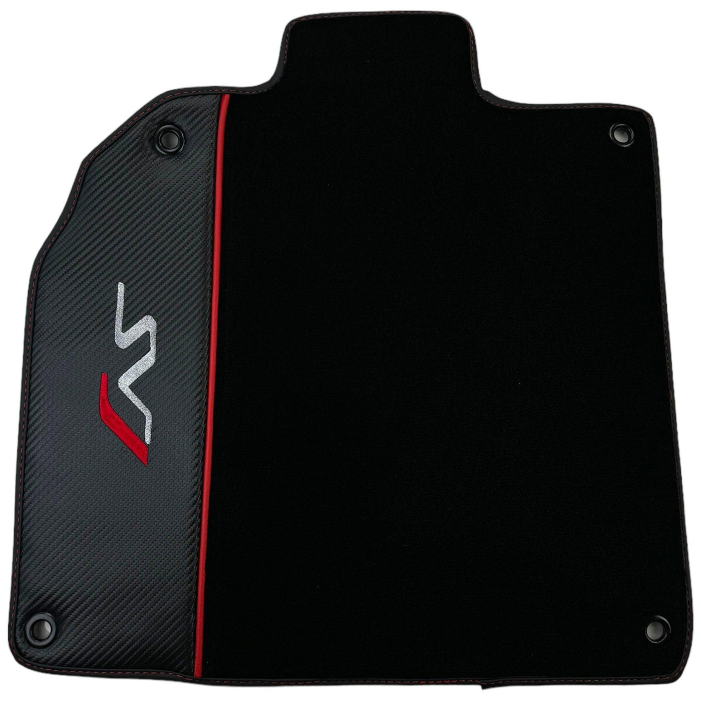 Black Floor Mats for Lamborghini Aventador SVJ with Carbon Fiber - AutoWin