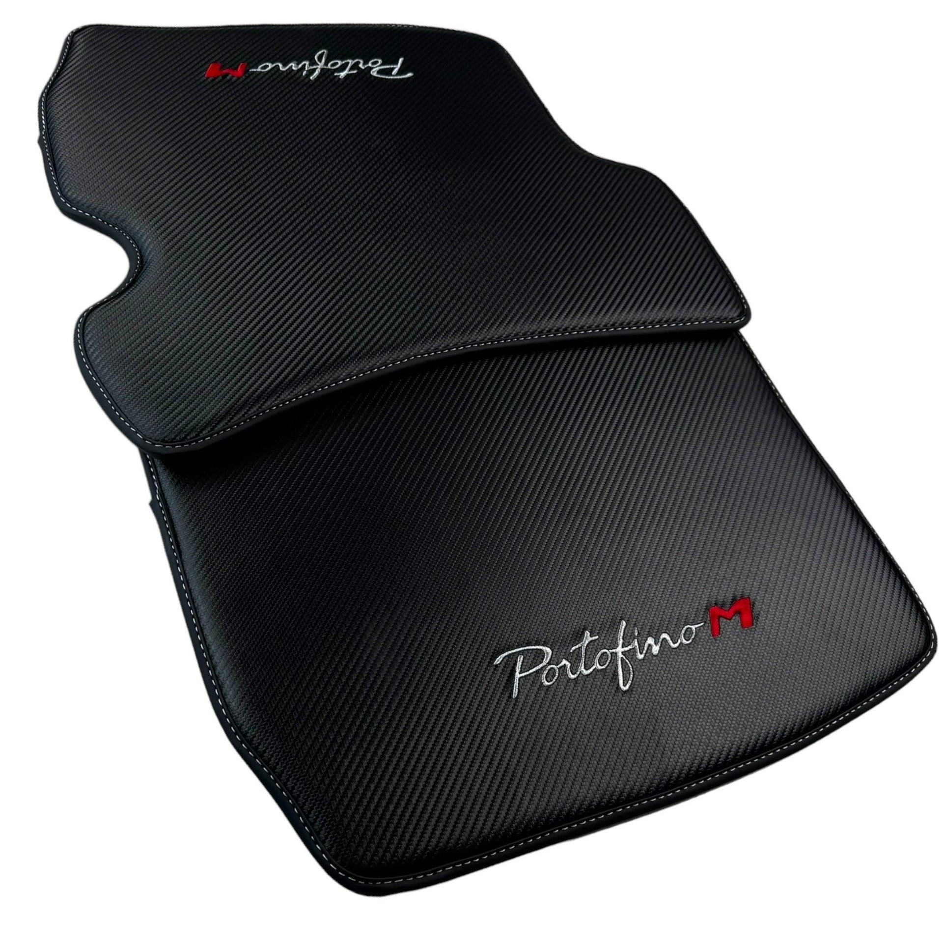 Carbon Fiber Leather Floor Mats for Ferrari Portofino M (2018-2023) - AutoWin