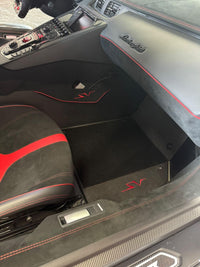 Black Floor Mats for Lamborghini Aventador SV with Alcantara Leather - AutoWin