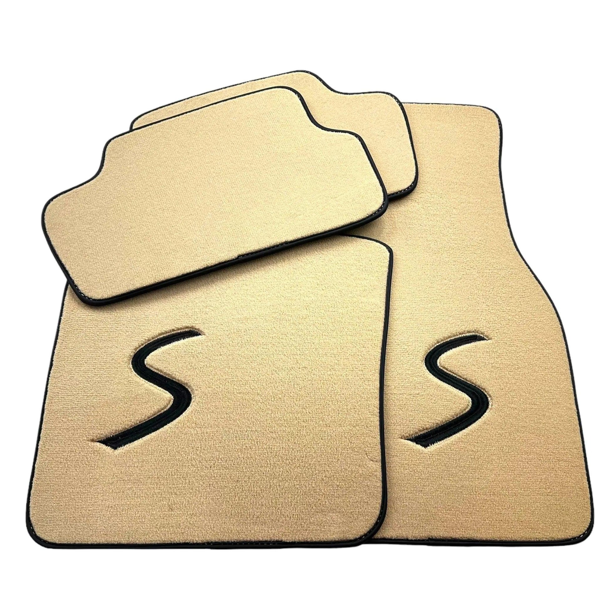 Beige Floor Mats for Mini Cabrio R52 Convertible (2004-2009) - AutoWin